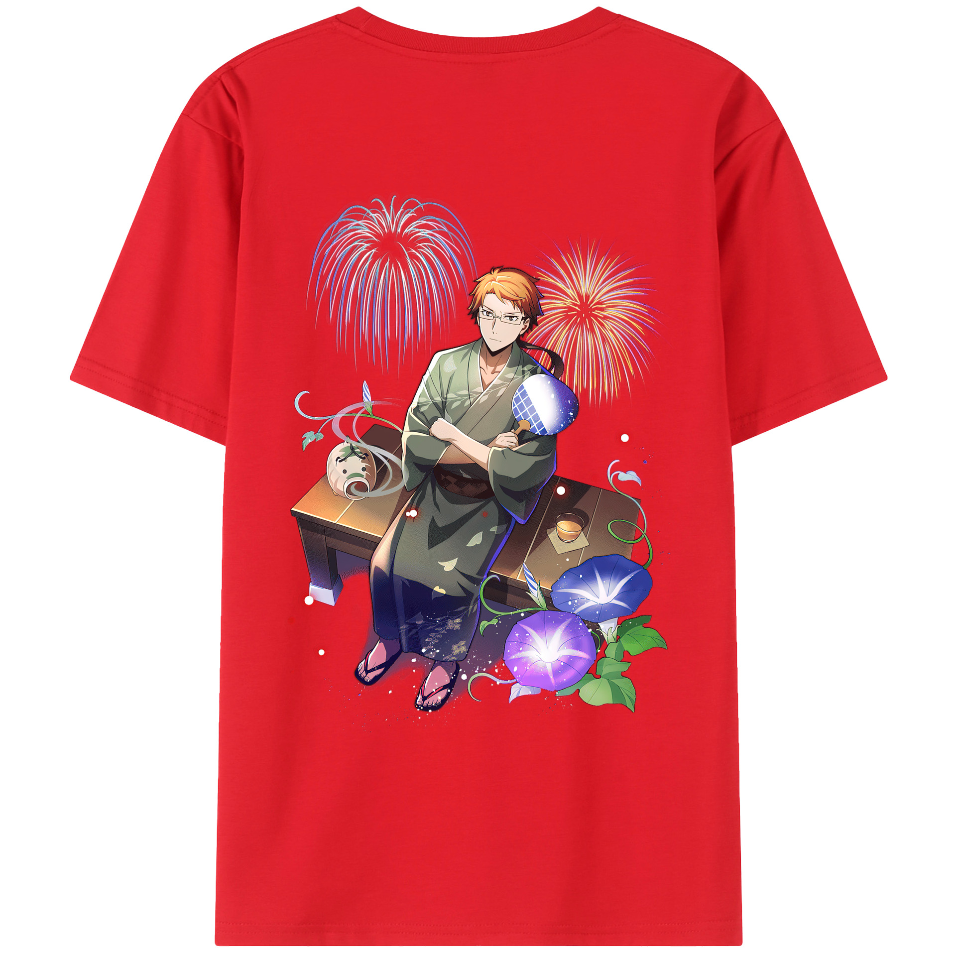 （画像用） 文豪ストレイドッグス Bungo Stray Dogs 綿100％ メンズ半袖Tシャツ（バックプリント） 通気性