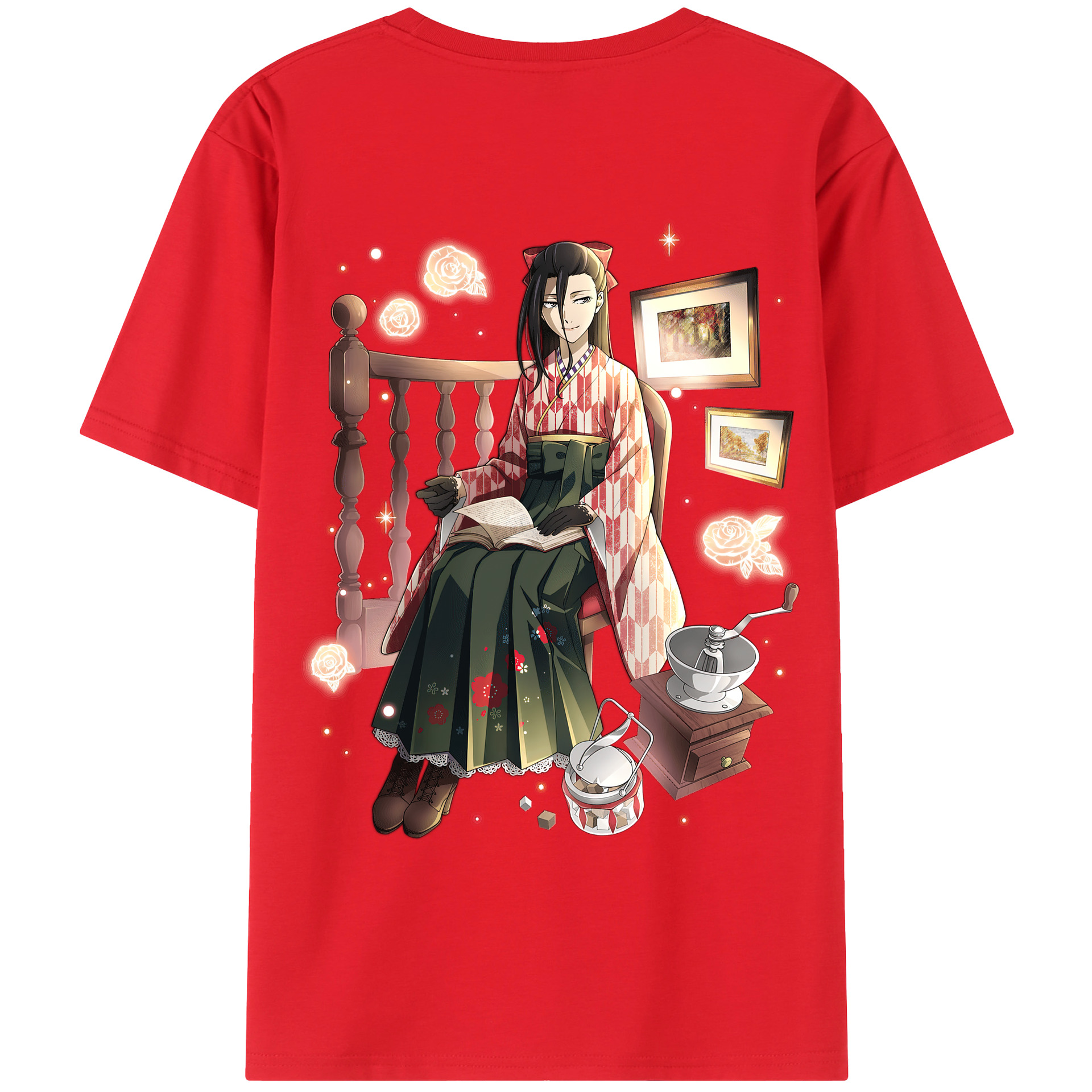 （画像用） 文豪ストレイドッグス Bungo Stray Dogs 綿100％ メンズ半袖Tシャツ（バックプリント） 通気性