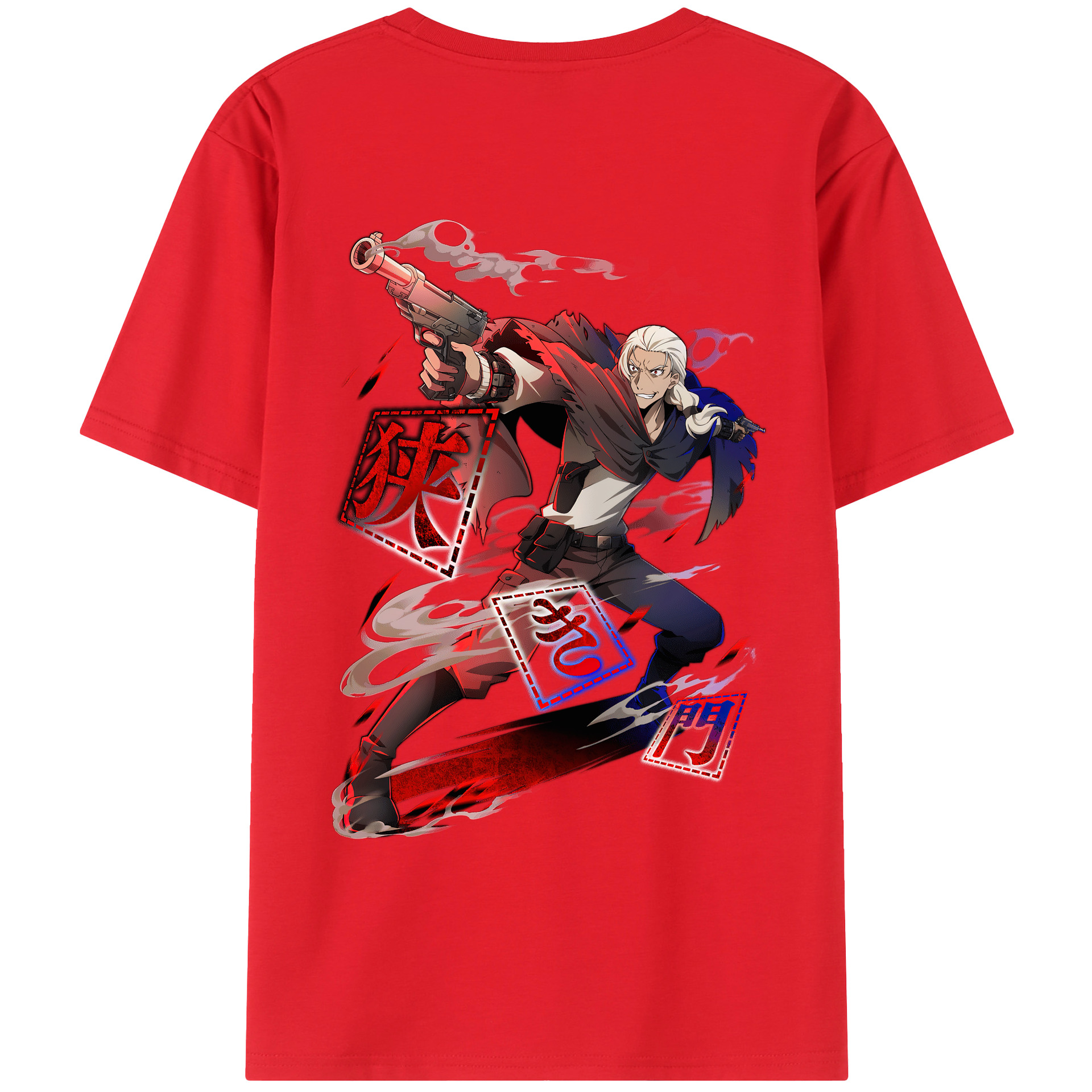 （画像用） 文豪ストレイドッグス Bungo Stray Dogs 綿100％ メンズ半袖Tシャツ（バックプリント） 通気性