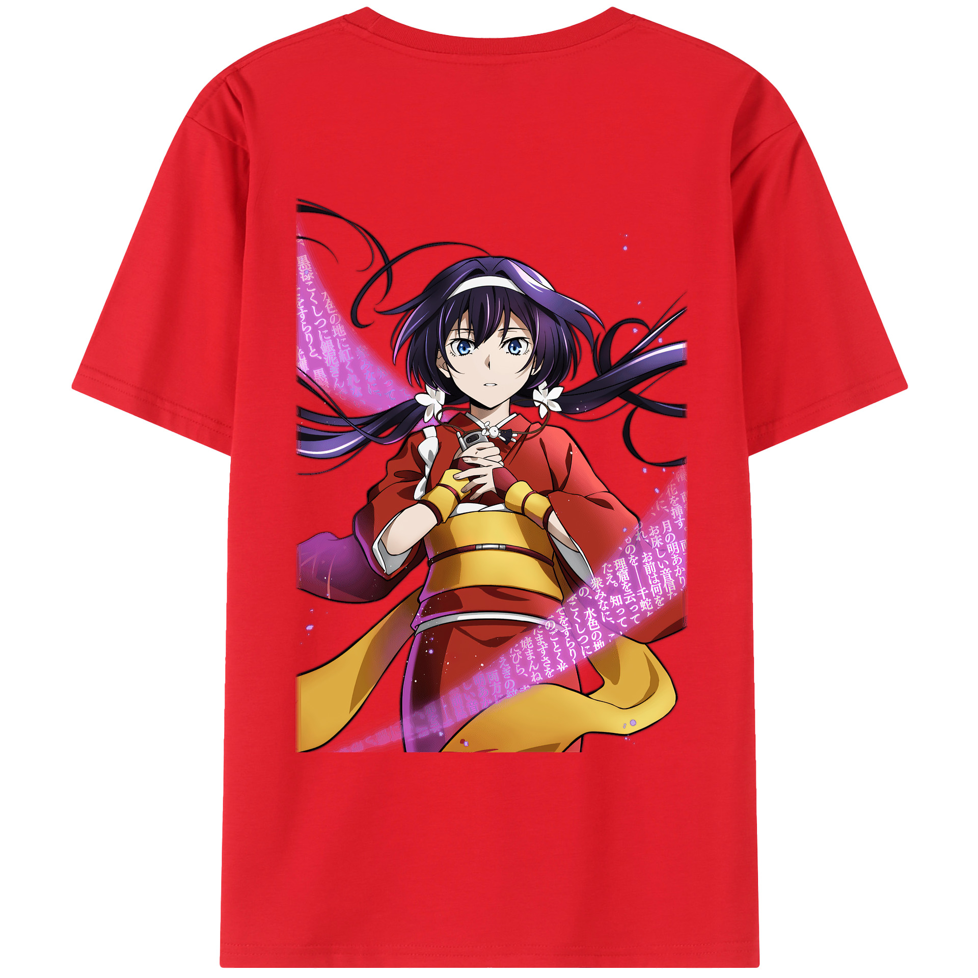 （画像用） 文豪ストレイドッグス Bungo Stray Dogs 綿100％ メンズ半袖Tシャツ（バックプリント） 通気性