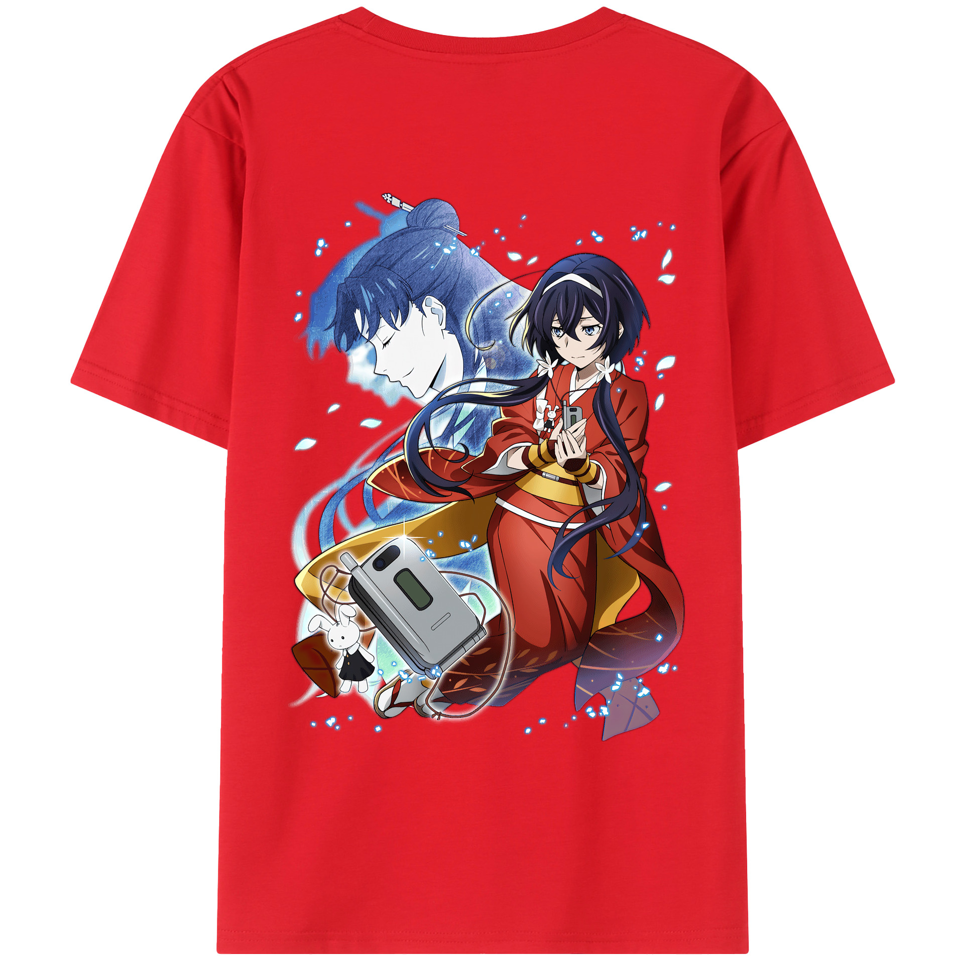（画像用） 文豪ストレイドッグス Bungo Stray Dogs 綿100％ メンズ半袖Tシャツ（バックプリント） 通気性