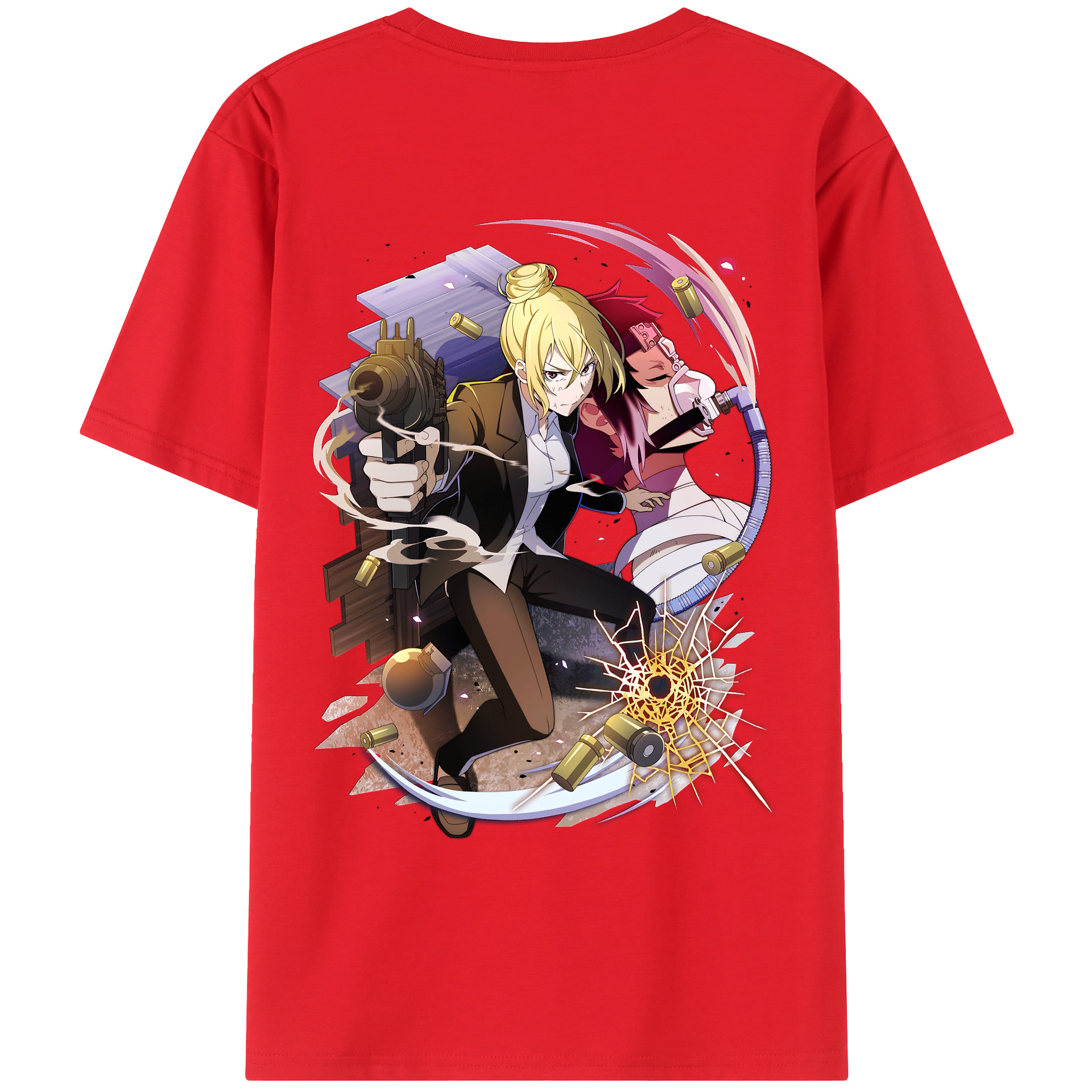 （画像用） 文豪ストレイドッグス Bungo Stray Dogs 綿100％ メンズ半袖Tシャツ（バックプリント） 通気性
