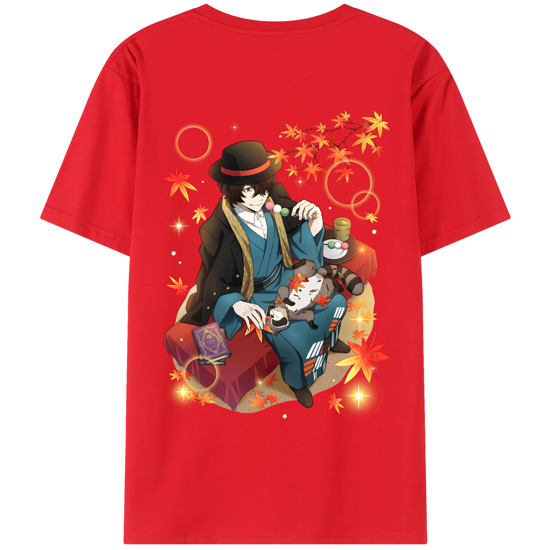 （画像用） 文豪ストレイドッグス Bungo Stray Dogs 綿100％ メンズ半袖Tシャツ（バックプリント） 通気性