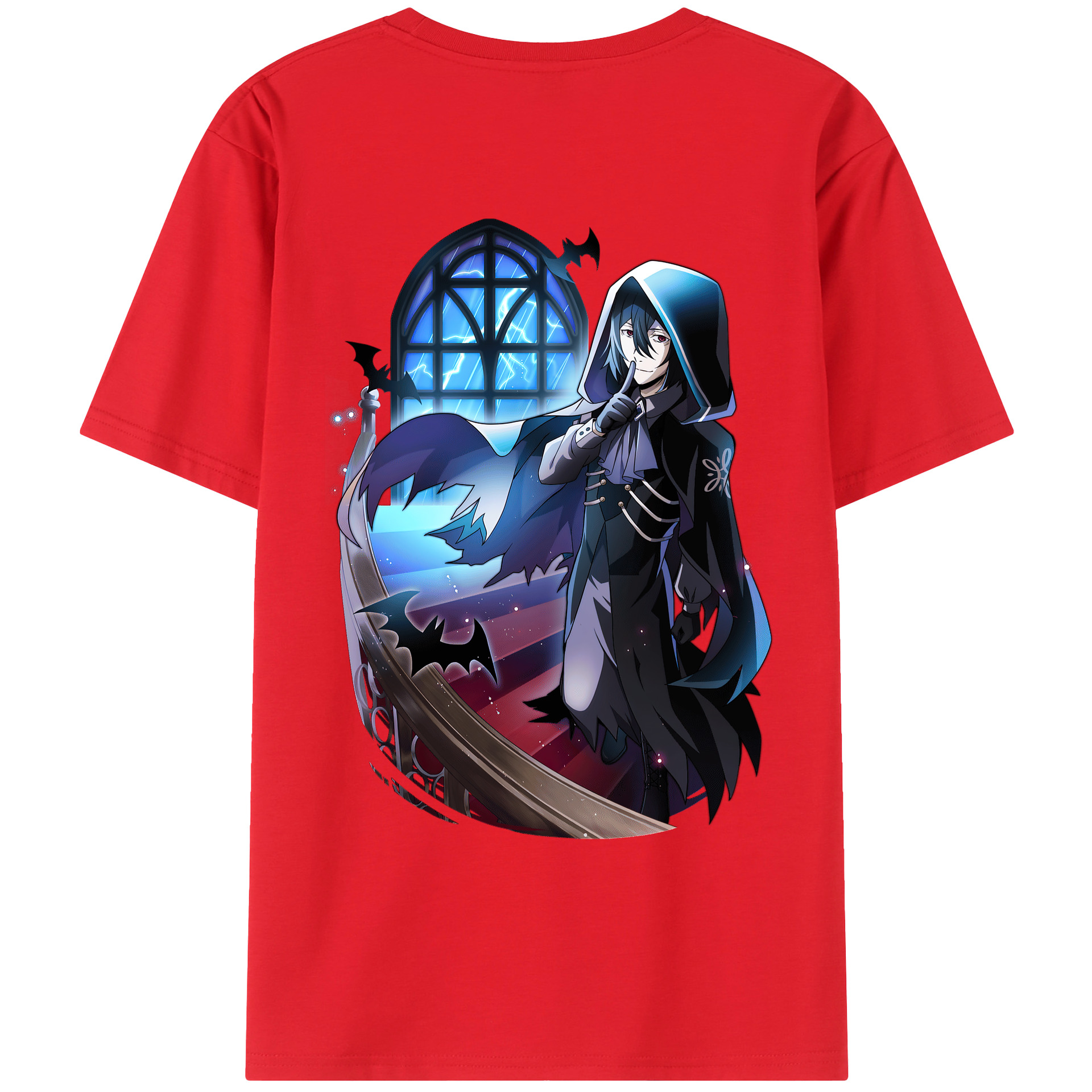 （画像用） 文豪ストレイドッグス Bungo Stray Dogs 綿100％ メンズ半袖Tシャツ（バックプリント） 通気性