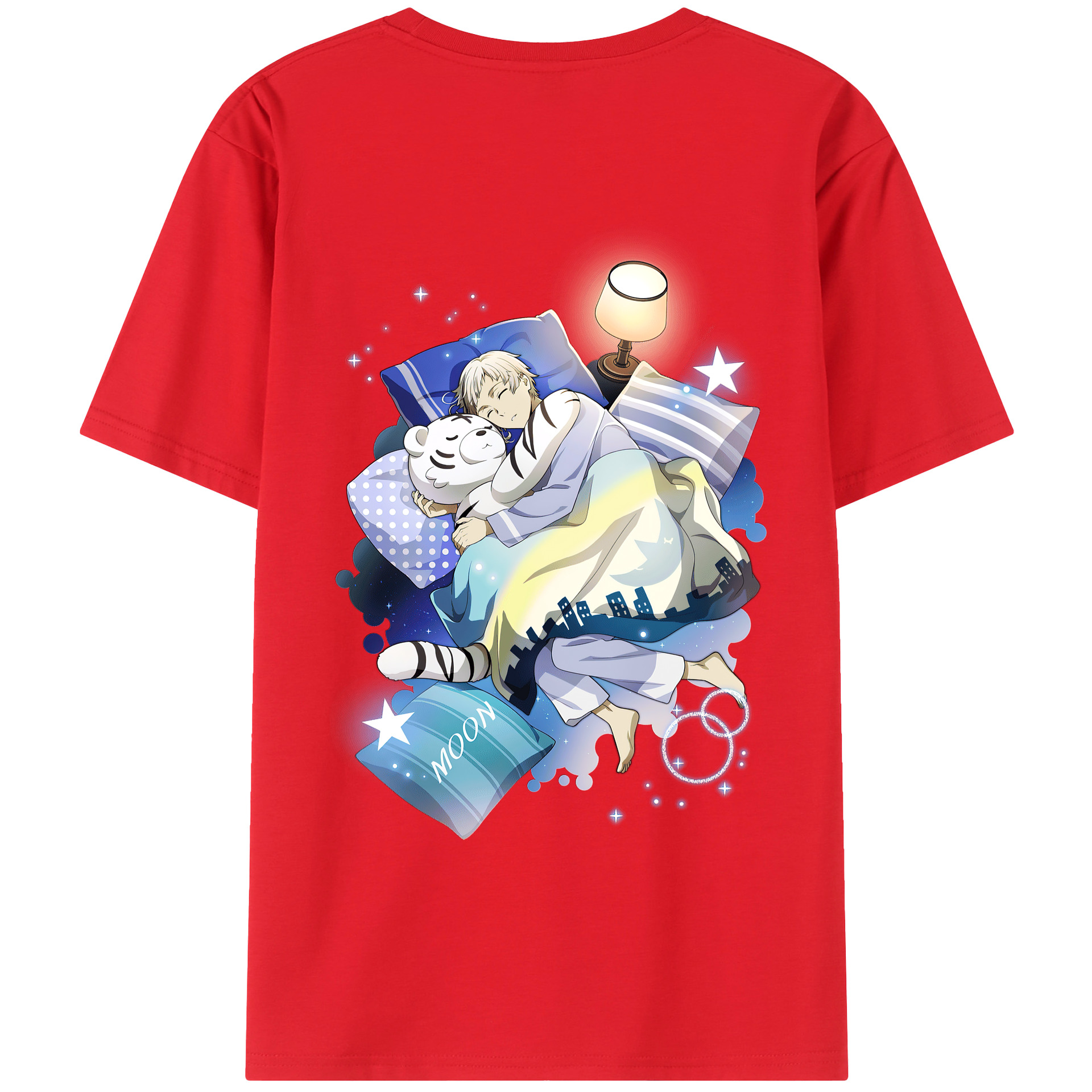 （画像用） 文豪ストレイドッグス Bungo Stray Dogs 綿100％ メンズ半袖Tシャツ（バックプリント） 通気性