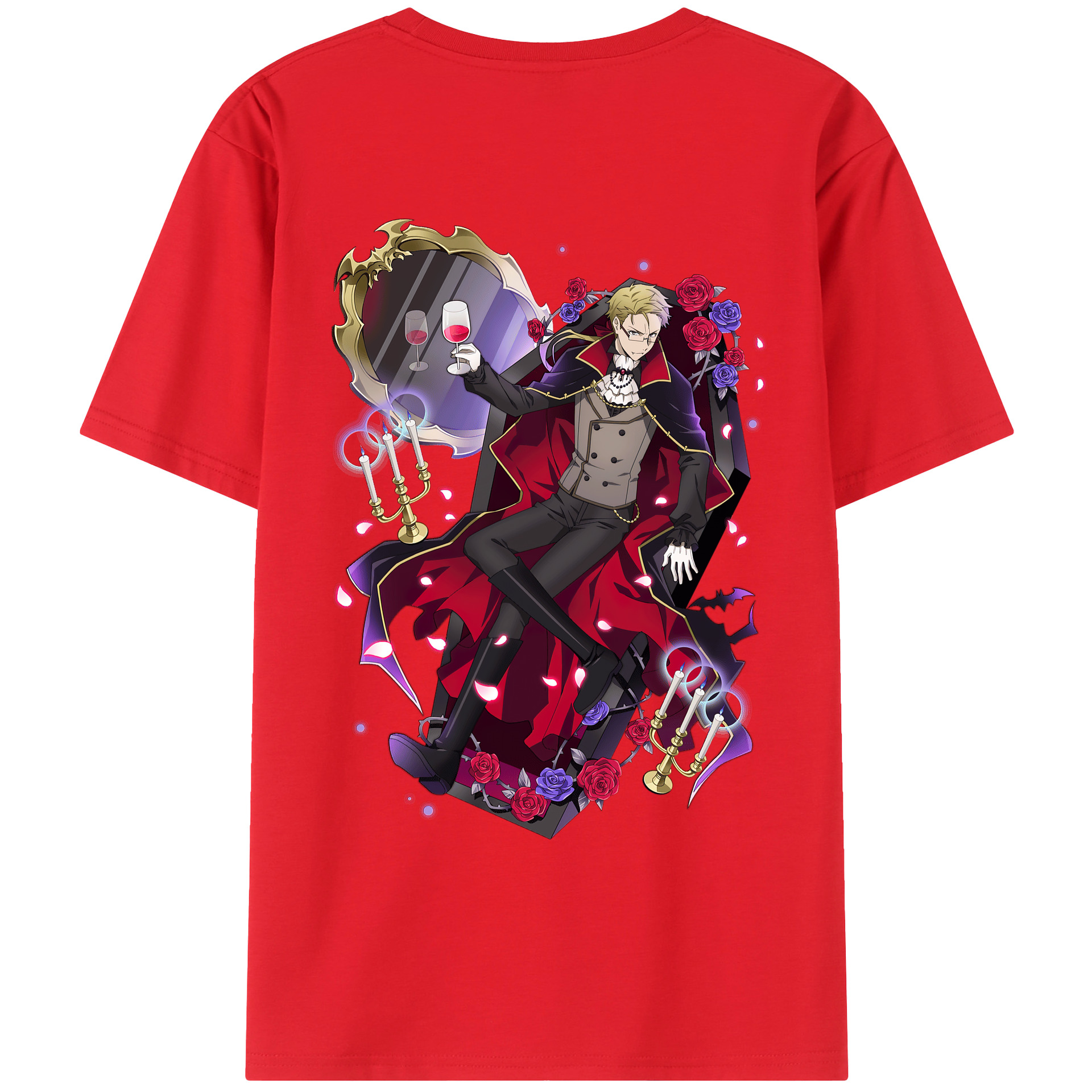 （画像用） 文豪ストレイドッグス Bungo Stray Dogs 綿100％ メンズ半袖Tシャツ（バックプリント） 通気性