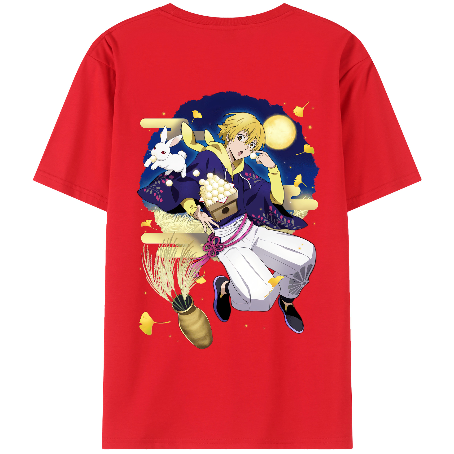 （画像用） 文豪ストレイドッグス Bungo Stray Dogs 綿100％ メンズ半袖Tシャツ（バックプリント） 通気性