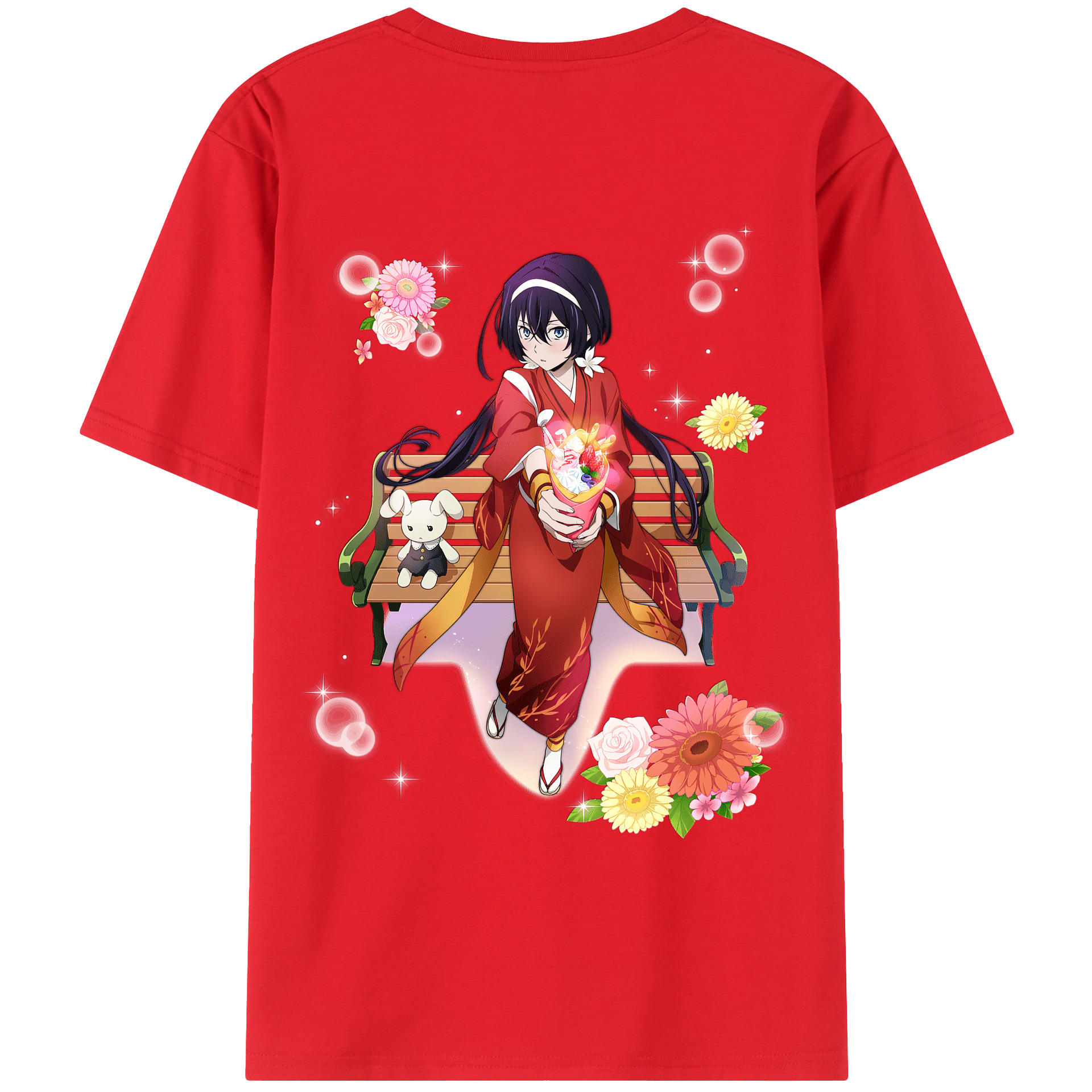 （画像用） 文豪ストレイドッグス Bungo Stray Dogs 綿100％ メンズ半袖Tシャツ（バックプリント） 通気性