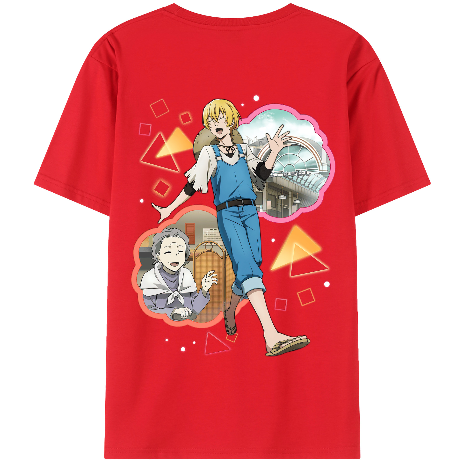 （画像用） 文豪ストレイドッグス Bungo Stray Dogs 綿100％ メンズ半袖Tシャツ（バックプリント） 通気性