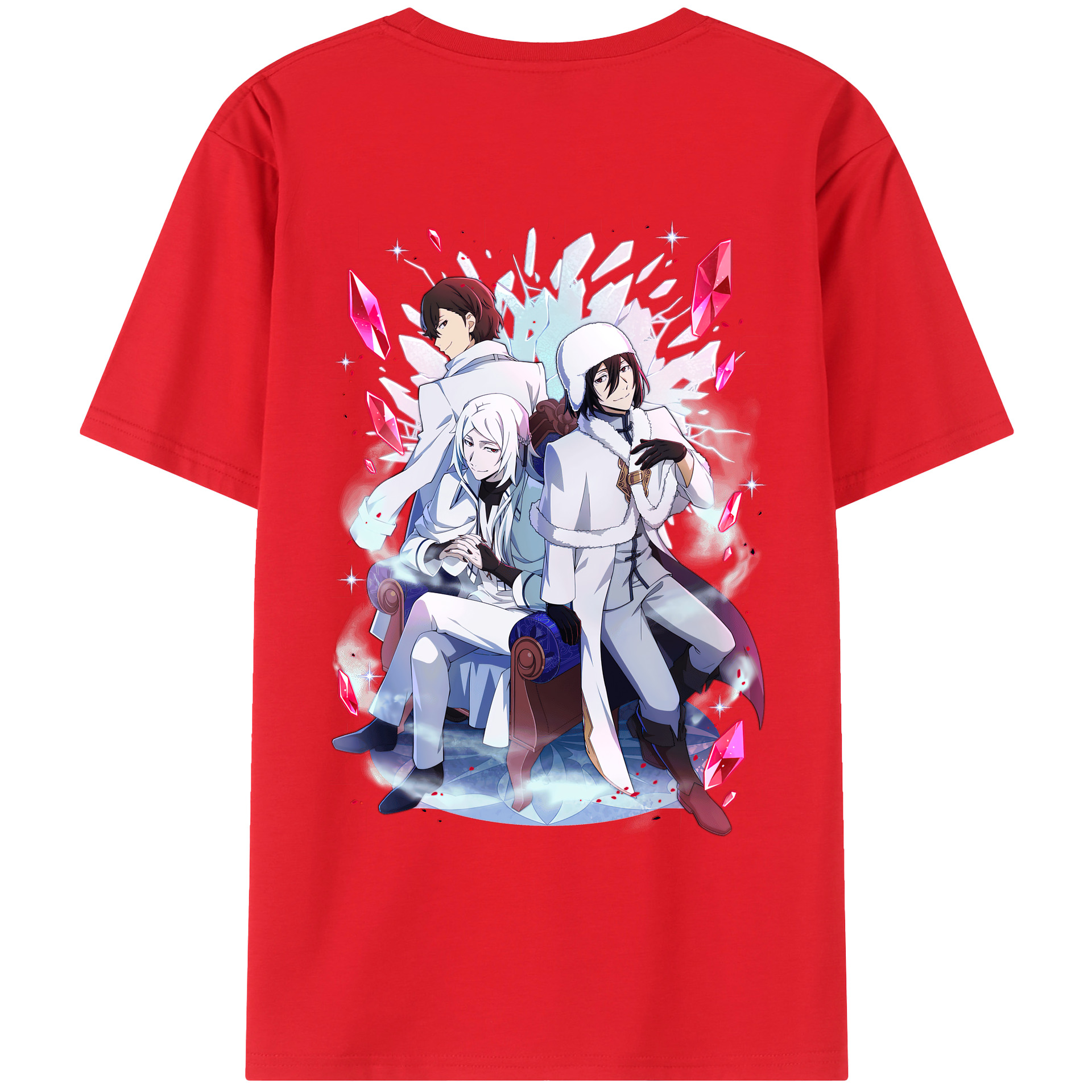 （画像用） 文豪ストレイドッグス Bungo Stray Dogs 綿100％ メンズ半袖Tシャツ（バックプリント） 通気性