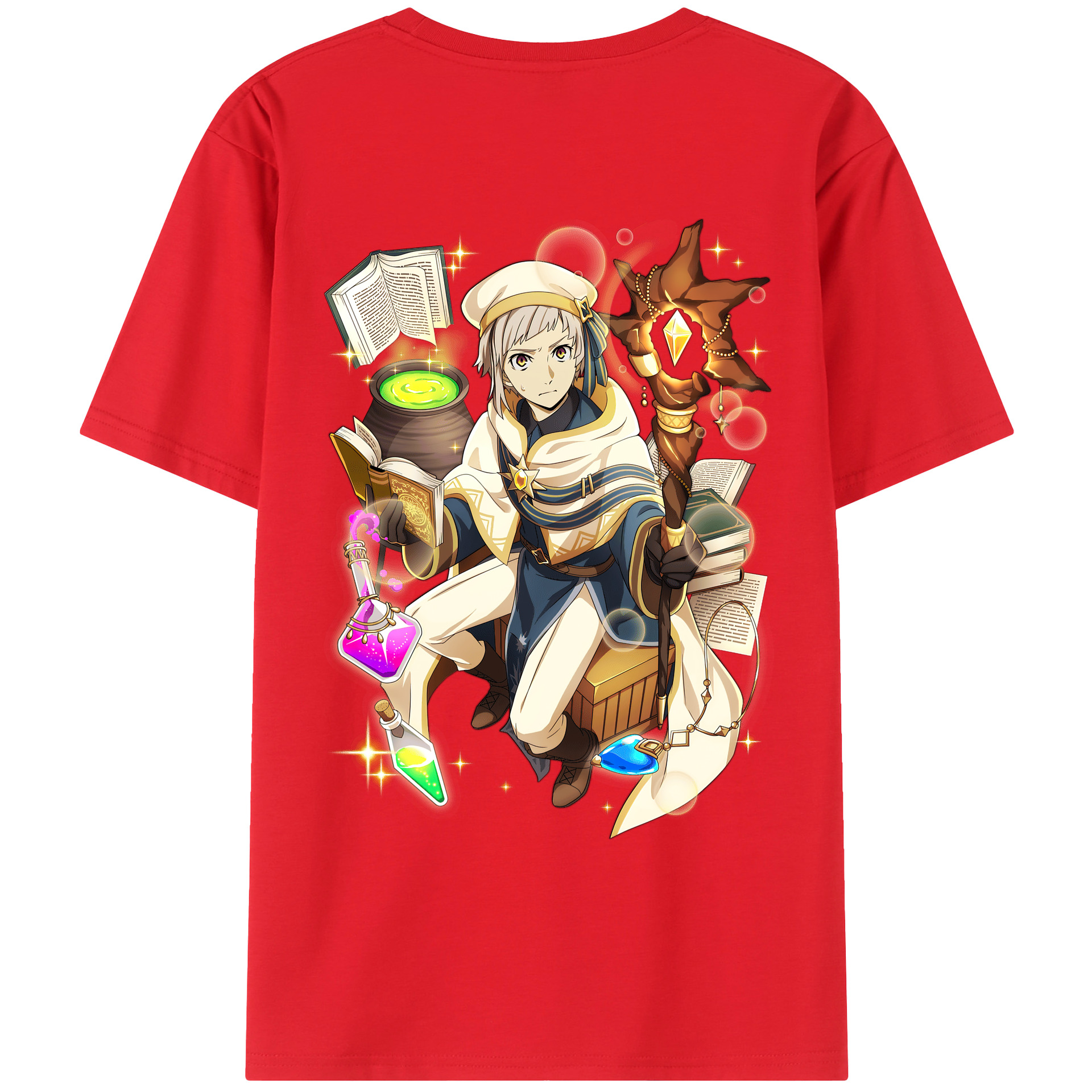 （画像用） 文豪ストレイドッグス Bungo Stray Dogs 綿100％ メンズ半袖Tシャツ（バックプリント） 通気性