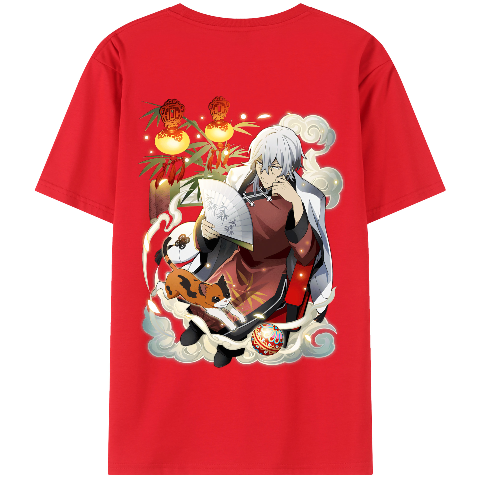 （画像用） 文豪ストレイドッグス Bungo Stray Dogs 綿100％ メンズ半袖Tシャツ（バックプリント） 通気性