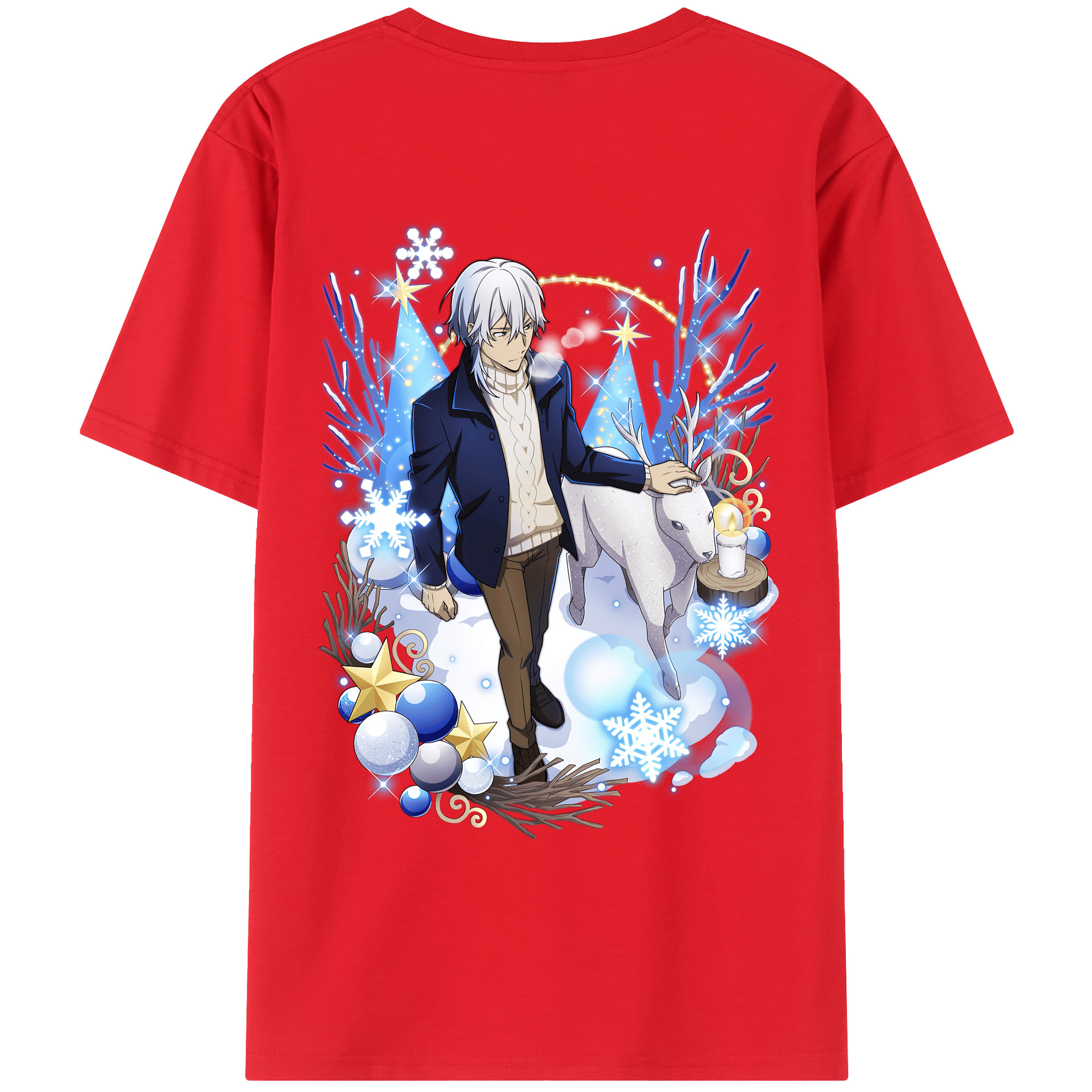 （画像用） 文豪ストレイドッグス Bungo Stray Dogs 綿100％ メンズ半袖Tシャツ（バックプリント） 通気性