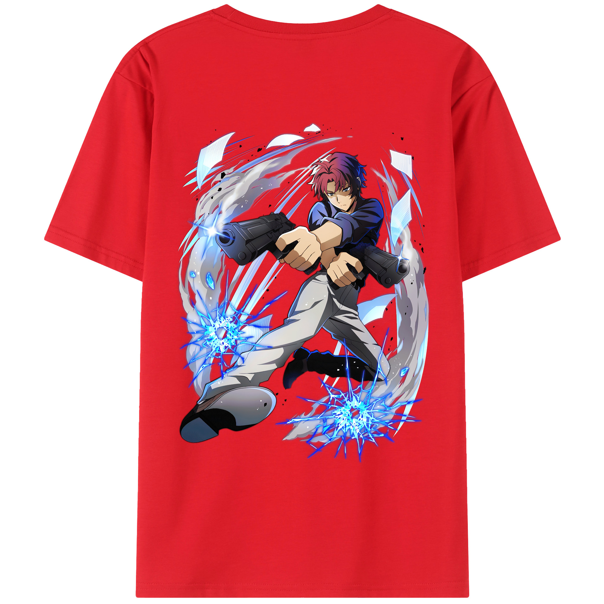 （画像用） 文豪ストレイドッグス Bungo Stray Dogs 綿100％ メンズ半袖Tシャツ（バックプリント） 通気性