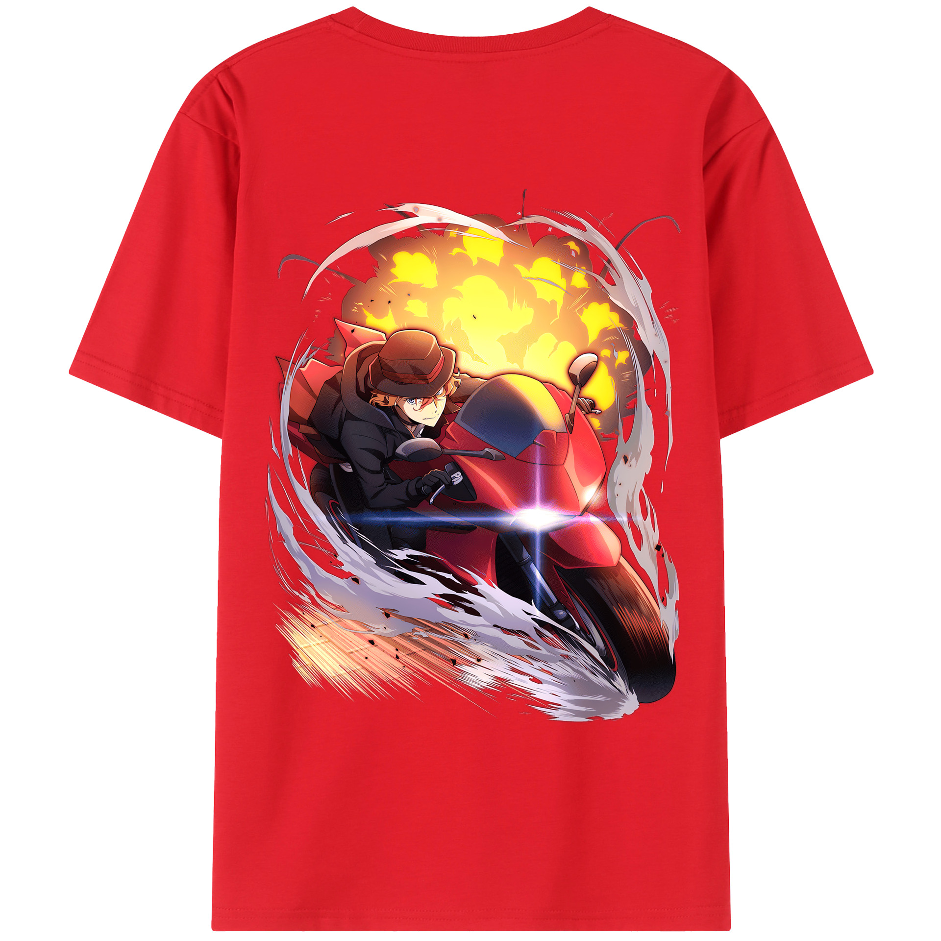 （画像用） 文豪ストレイドッグス Bungo Stray Dogs 綿100％ メンズ半袖Tシャツ（バックプリント） 通気性