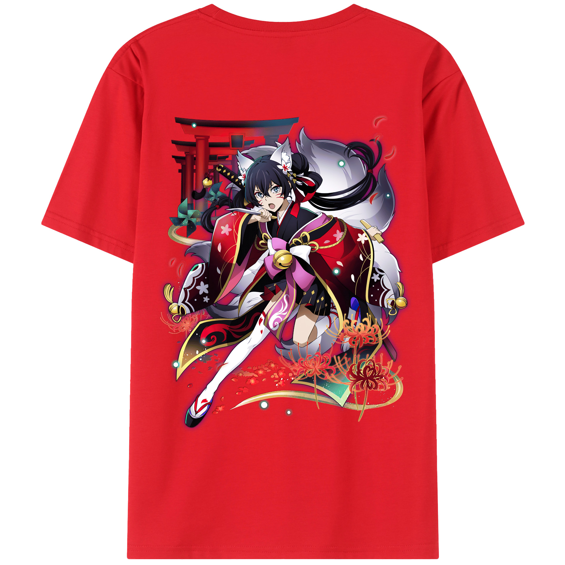 （画像用） 文豪ストレイドッグス Bungo Stray Dogs 綿100％ メンズ半袖Tシャツ（バックプリント） 通気性