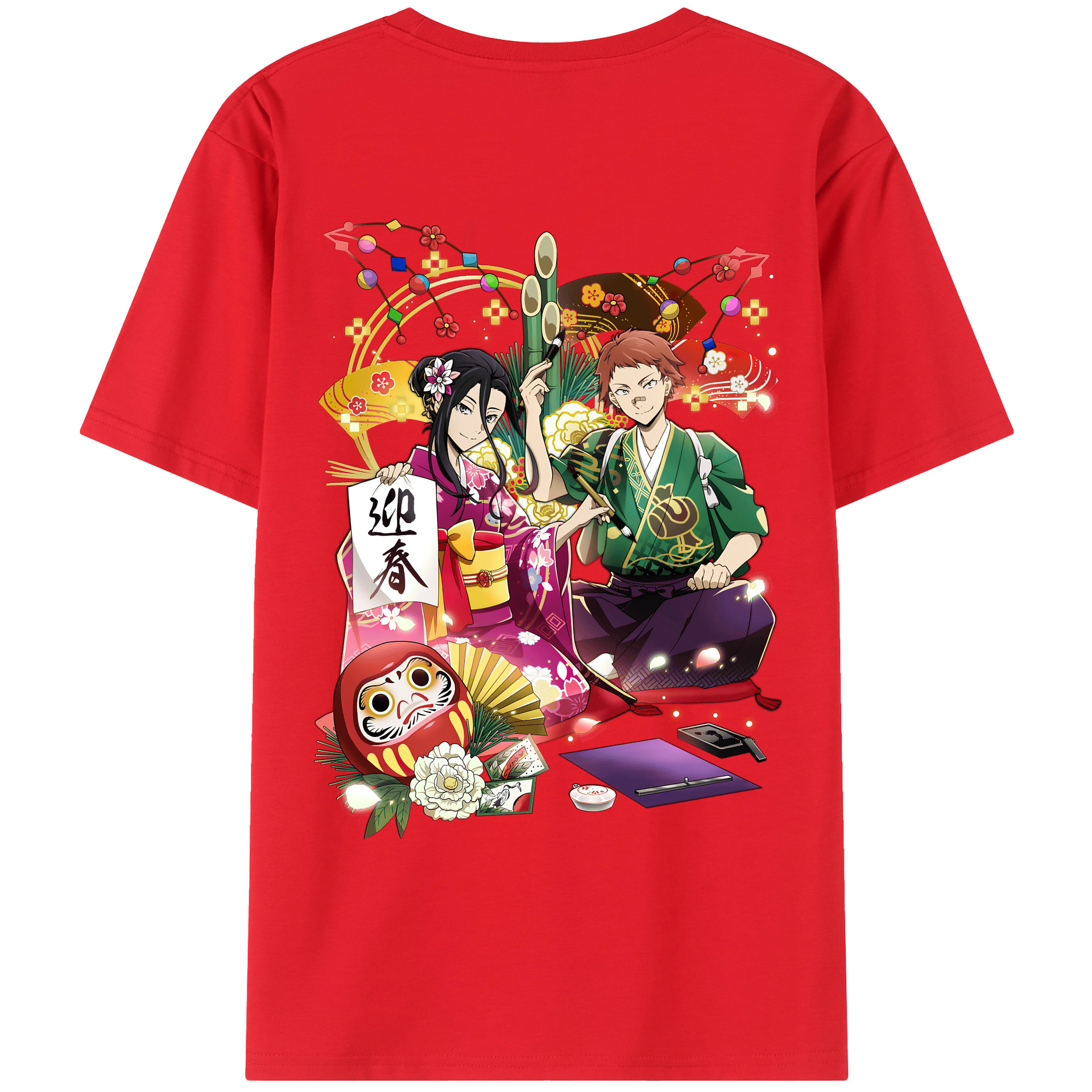 （画像用） 文豪ストレイドッグス Bungo Stray Dogs 綿100％ メンズ半袖Tシャツ（バックプリント） 通気性