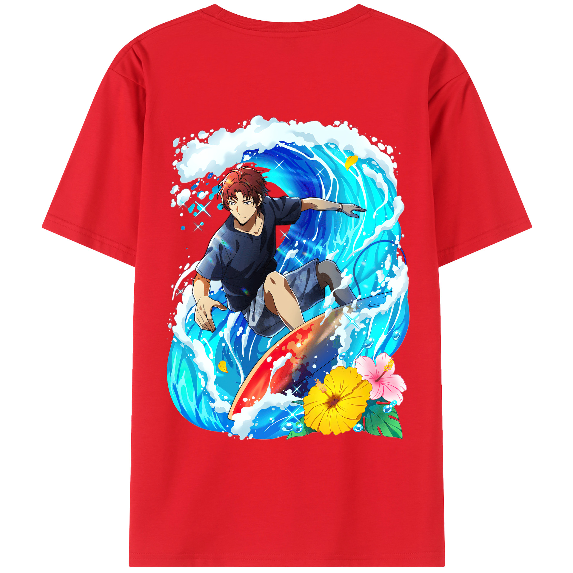 （画像用） 文豪ストレイドッグス Bungo Stray Dogs 綿100％ メンズ半袖Tシャツ（バックプリント） 通気性