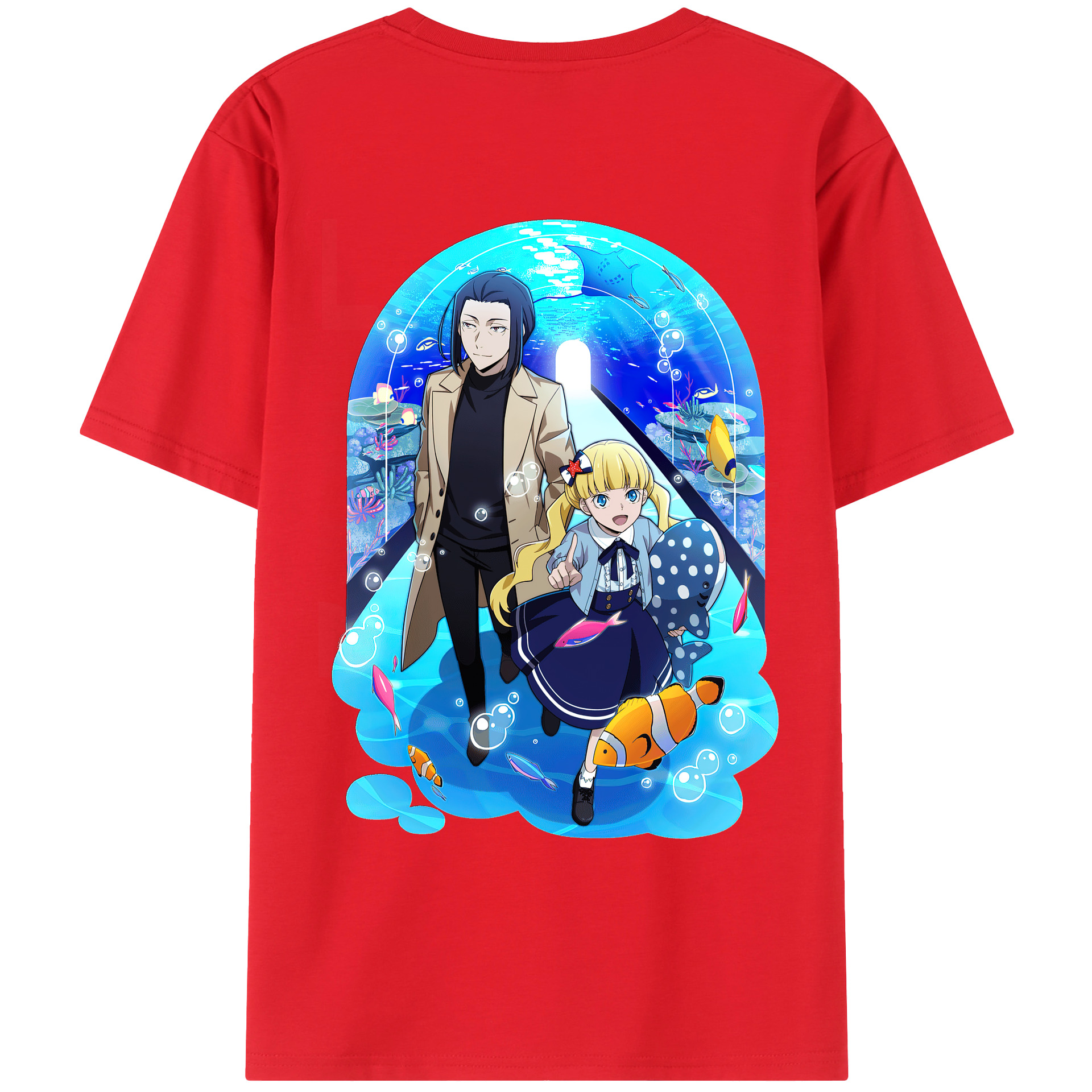 （画像用） 文豪ストレイドッグス Bungo Stray Dogs 綿100％ メンズ半袖Tシャツ（バックプリント） 通気性