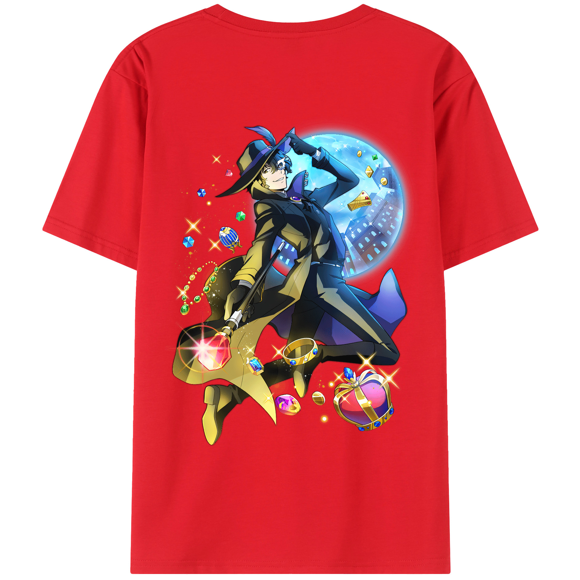 （画像用） 文豪ストレイドッグス Bungo Stray Dogs 綿100％ メンズ半袖Tシャツ（バックプリント） 通気性