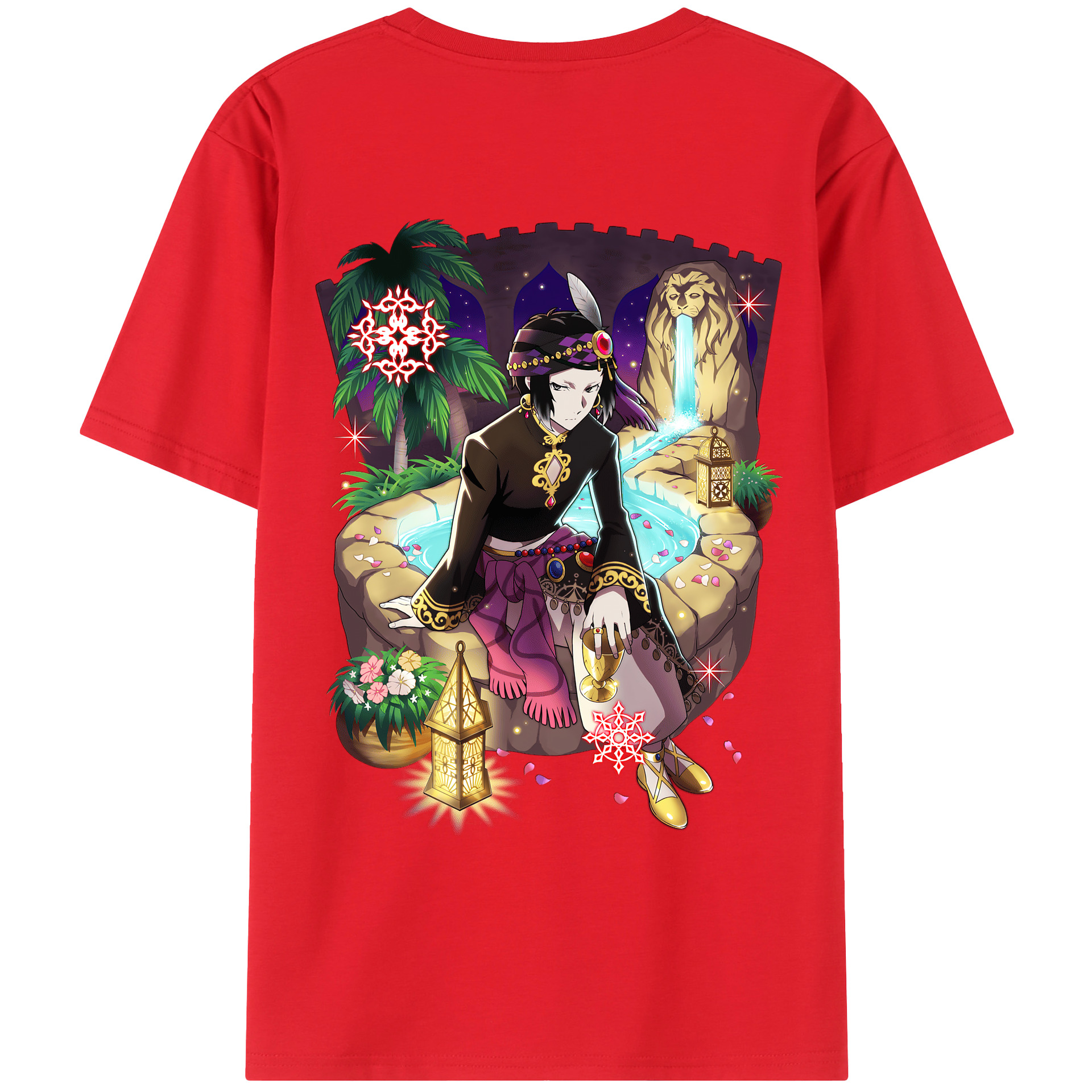 （画像用） 文豪ストレイドッグス Bungo Stray Dogs 綿100％ メンズ半袖Tシャツ（バックプリント） 通気性
