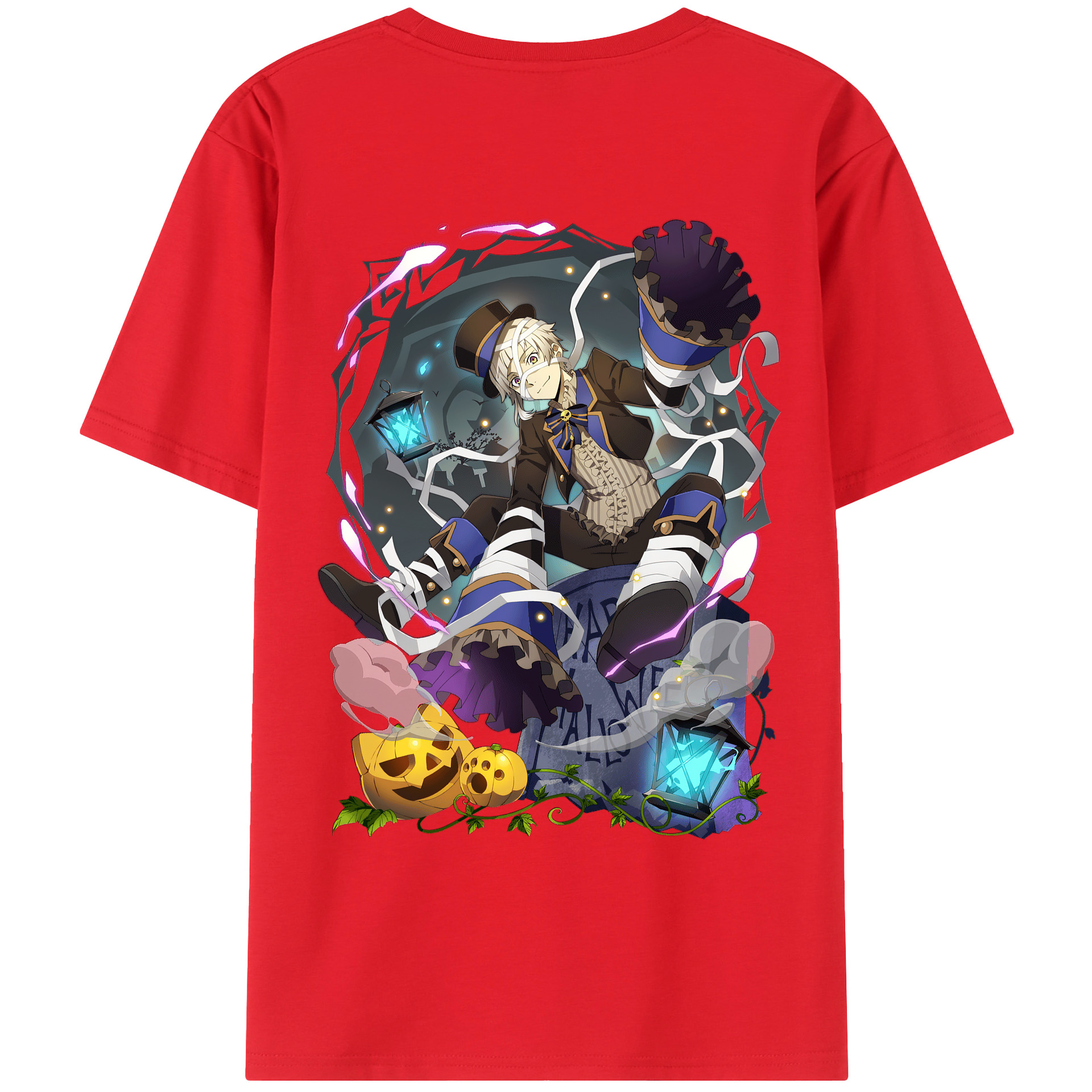 （画像用） 文豪ストレイドッグス Bungo Stray Dogs 綿100％ メンズ半袖Tシャツ（バックプリント） 通気性