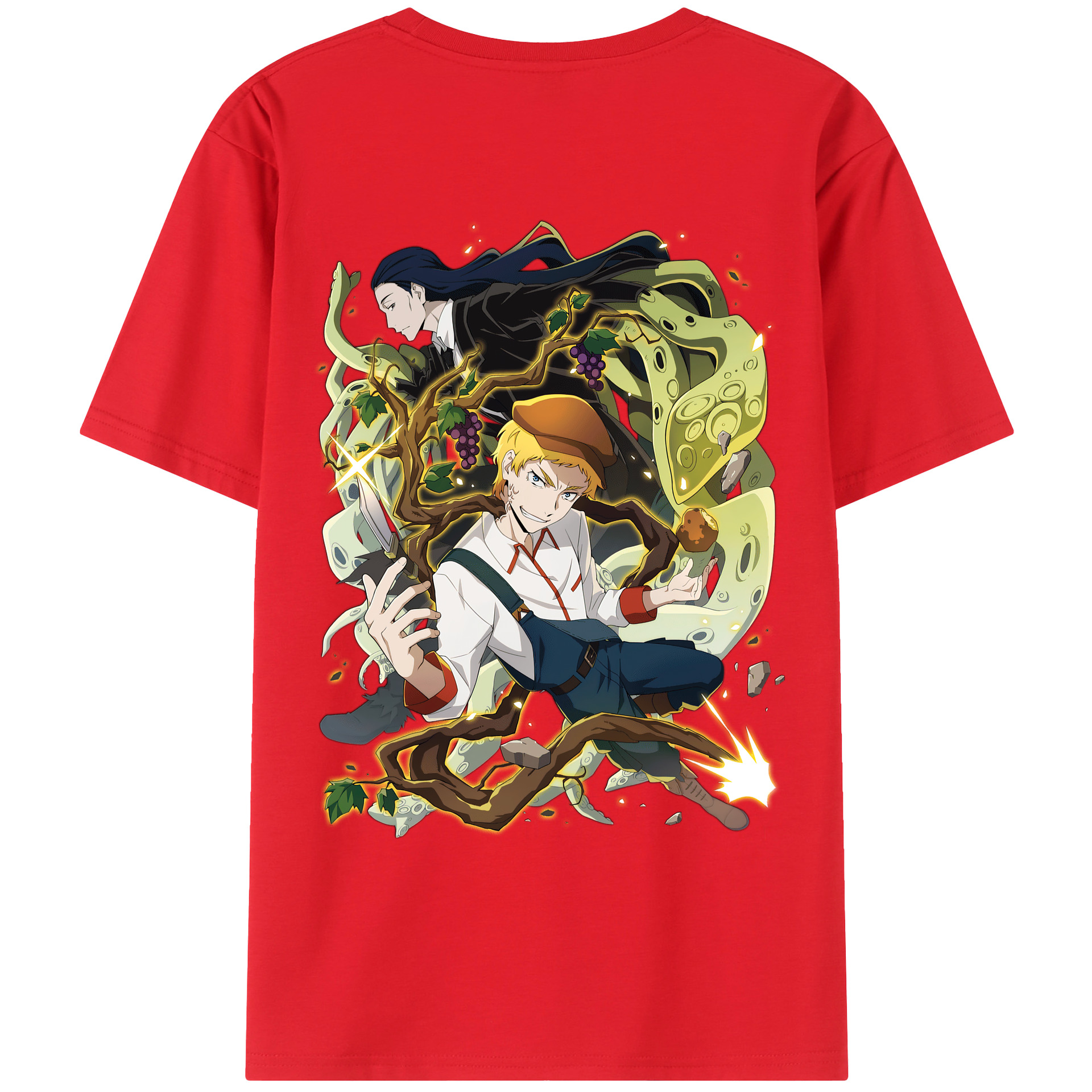 （画像用） 文豪ストレイドッグス Bungo Stray Dogs 綿100％ メンズ半袖Tシャツ（バックプリント） 通気性