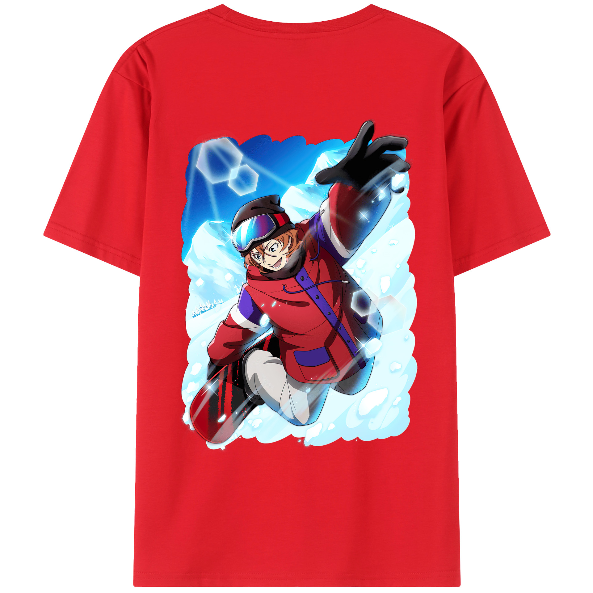 （画像用） 文豪ストレイドッグス Bungo Stray Dogs 綿100％ メンズ半袖Tシャツ（バックプリント） 通気性