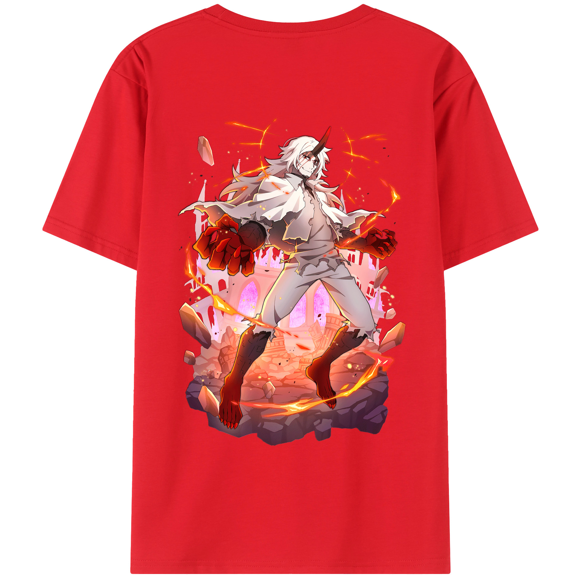 （画像用） 文豪ストレイドッグス Bungo Stray Dogs 綿100％ メンズ半袖Tシャツ（バックプリント） 通気性