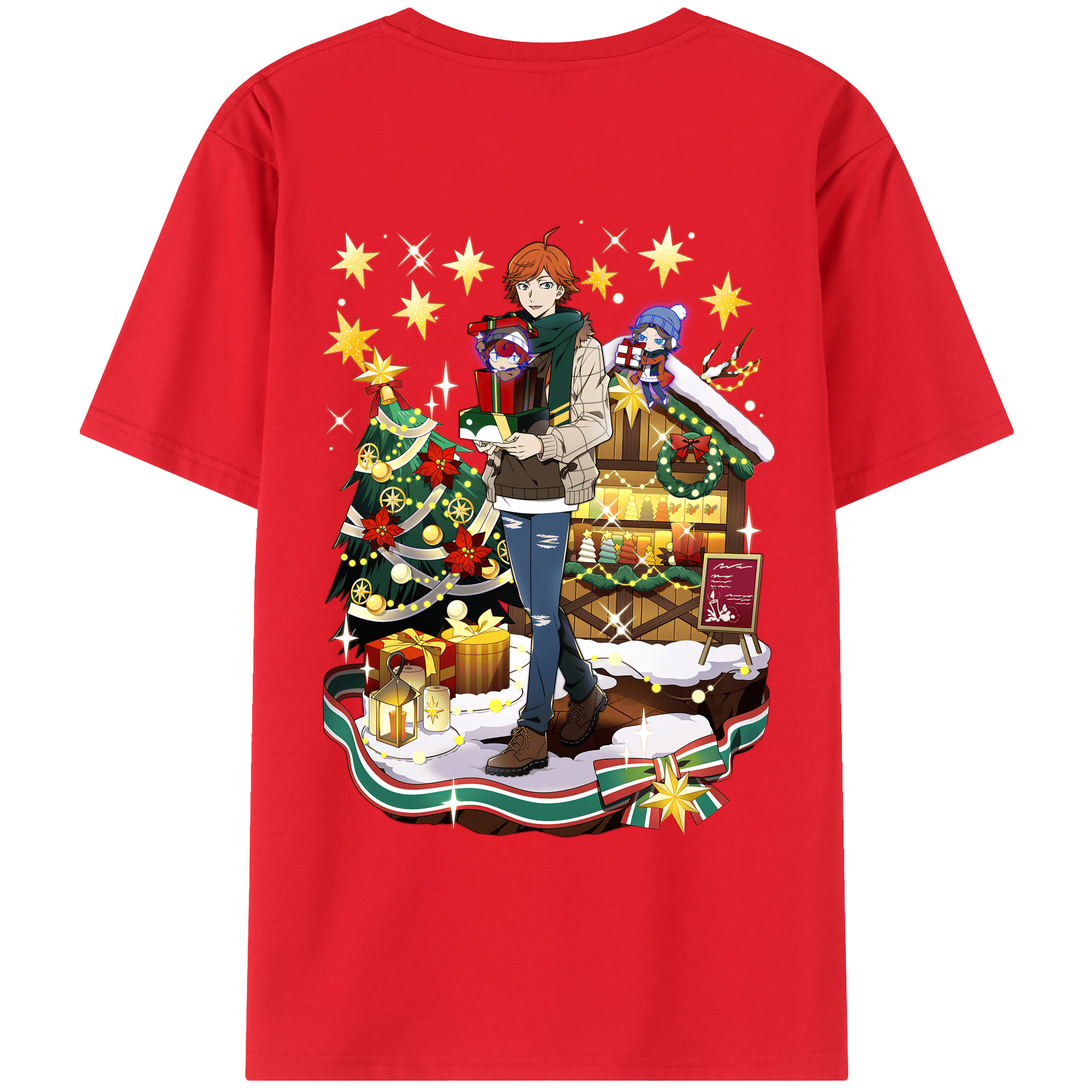 （画像用） 文豪ストレイドッグス Bungo Stray Dogs 綿100％ メンズ半袖Tシャツ（バックプリント） 通気性