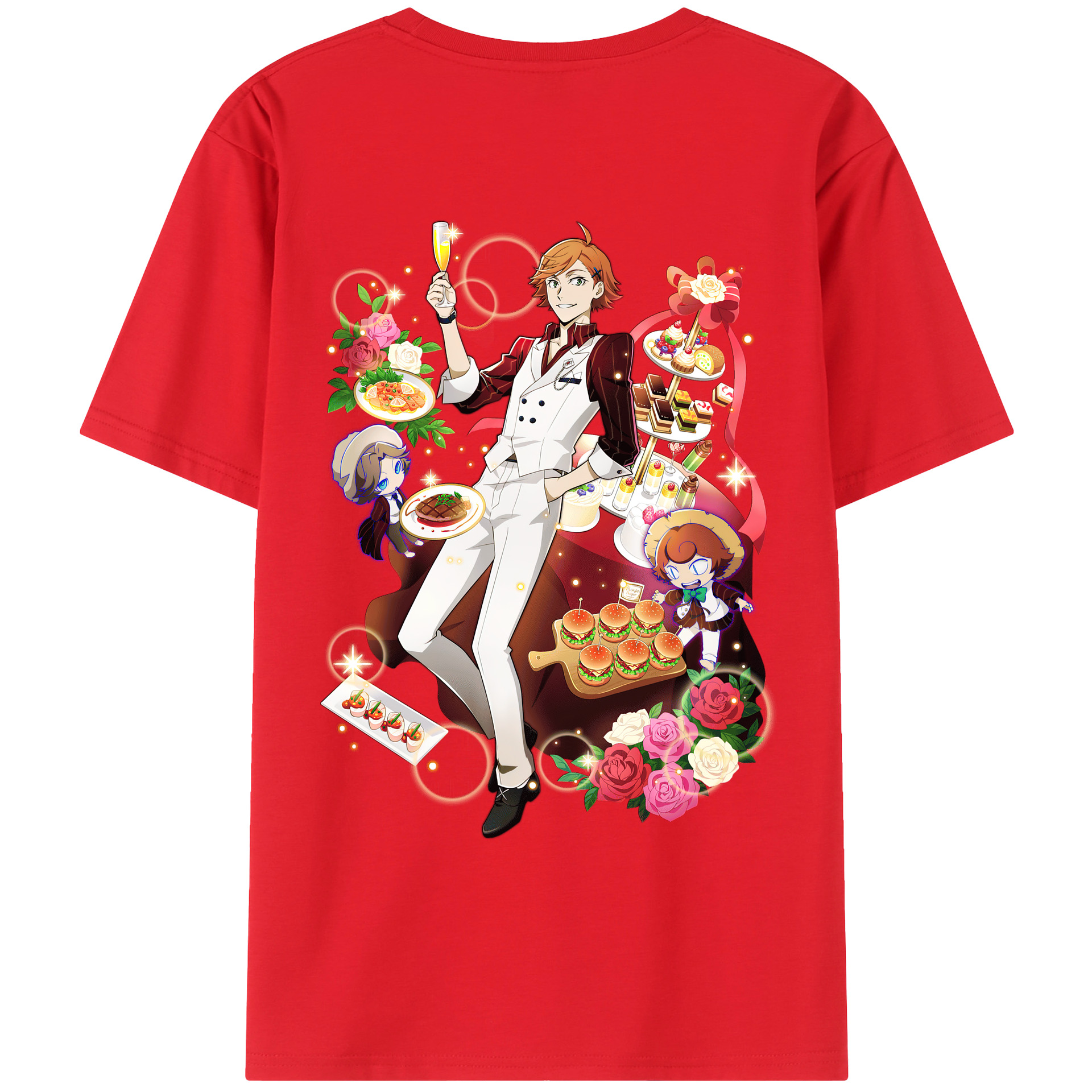 （画像用） 文豪ストレイドッグス Bungo Stray Dogs 綿100％ メンズ半袖Tシャツ（バックプリント） 通気性