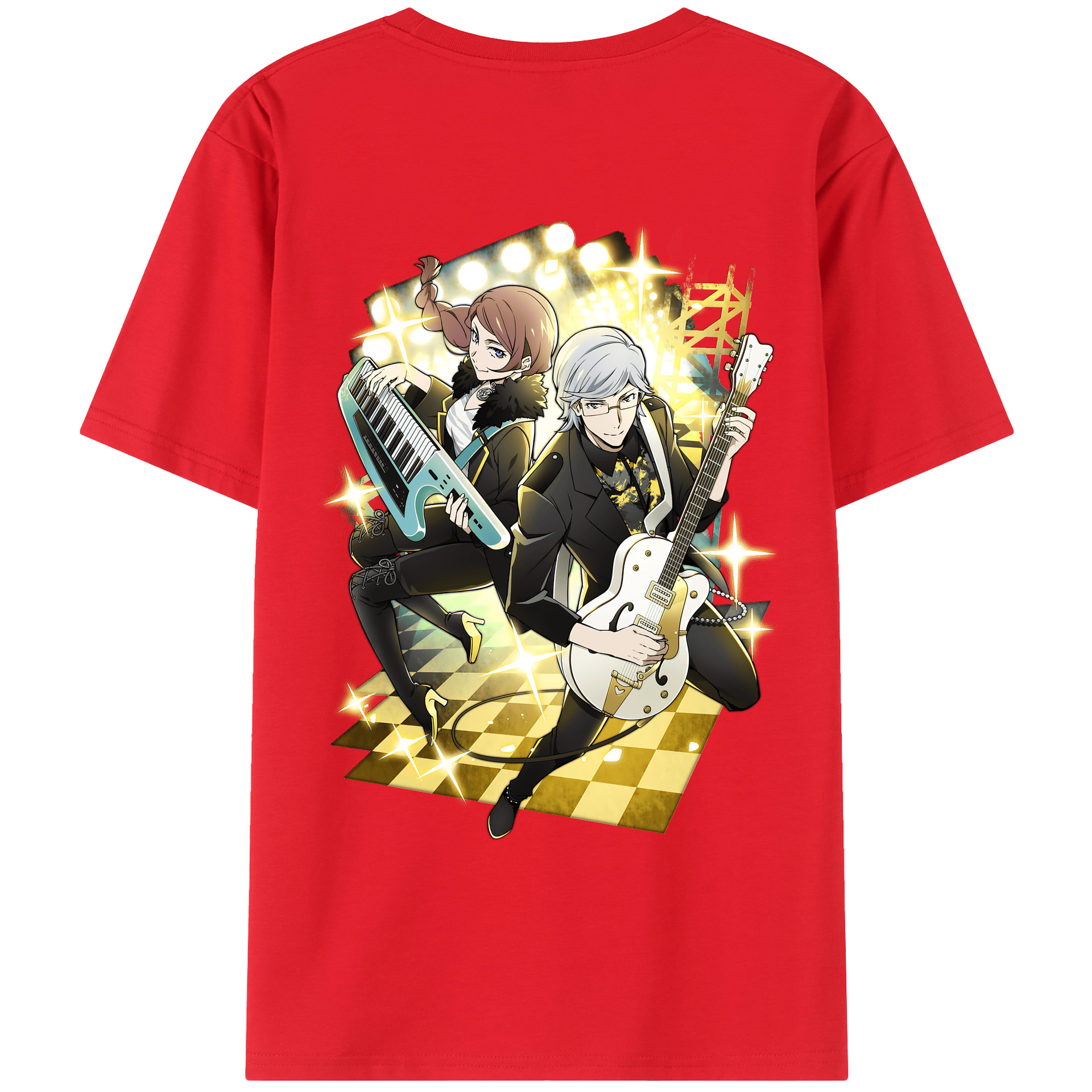 （画像用） 文豪ストレイドッグス Bungo Stray Dogs 綿100％ メンズ半袖Tシャツ（バックプリント） 通気性