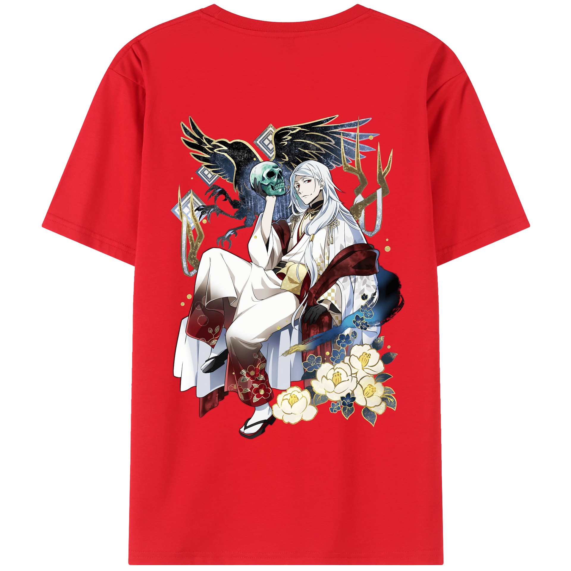 （画像用） 文豪ストレイドッグス Bungo Stray Dogs 綿100％ メンズ半袖Tシャツ（バックプリント） 通気性
