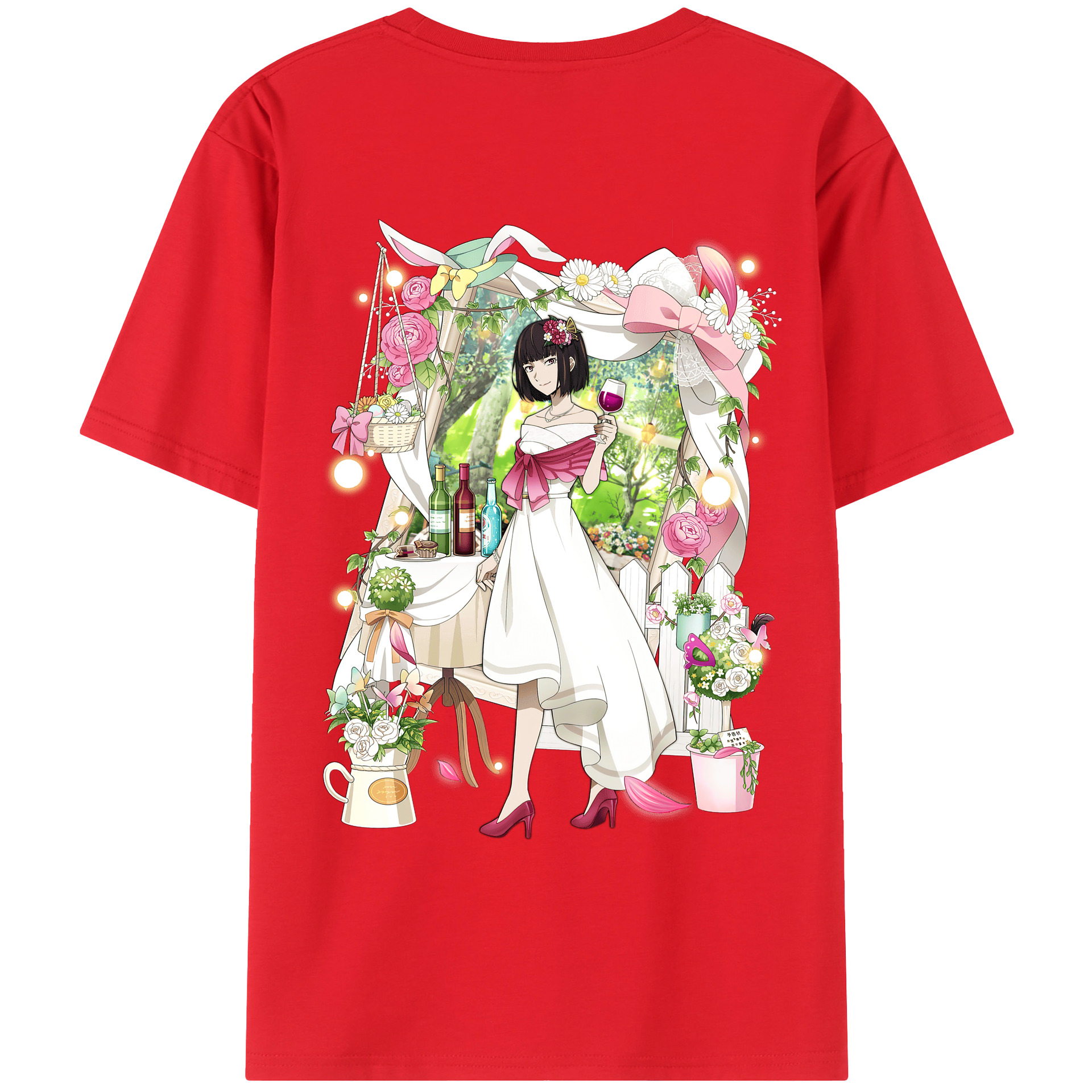 （画像用） 文豪ストレイドッグス Bungo Stray Dogs 綿100％ メンズ半袖Tシャツ（バックプリント） 通気性