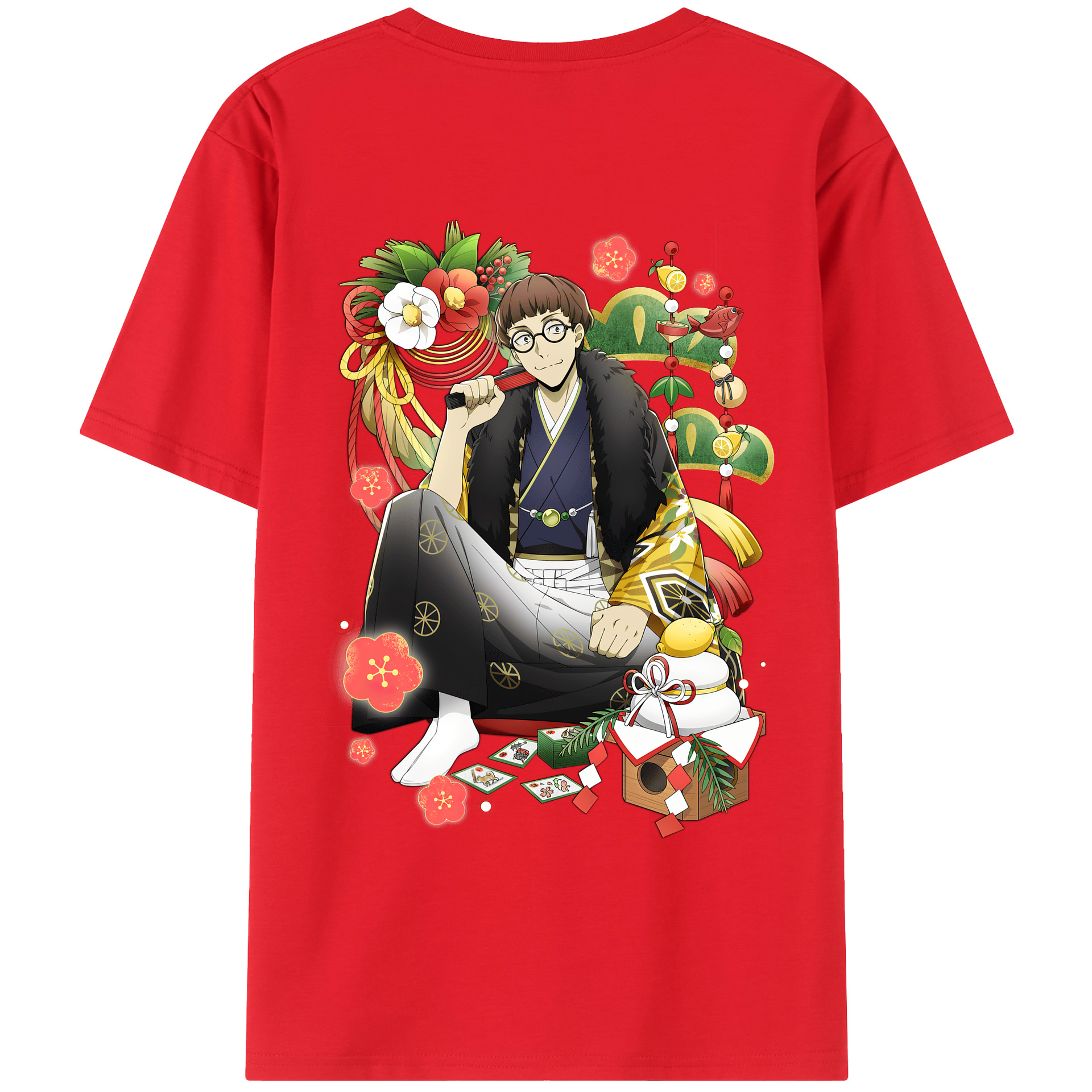 （画像用） 文豪ストレイドッグス Bungo Stray Dogs 綿100％ メンズ半袖Tシャツ（バックプリント） 通気性