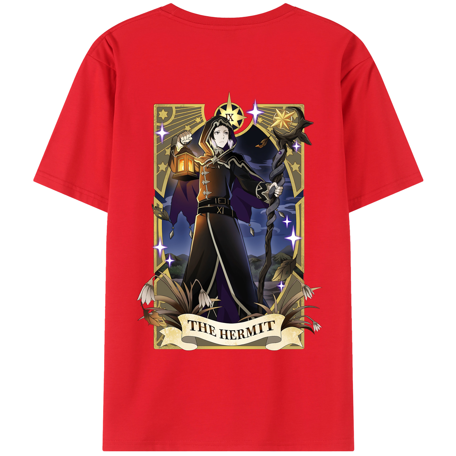（画像用） 文豪ストレイドッグス Bungo Stray Dogs 綿100％ メンズ半袖Tシャツ（バックプリント） 通気性