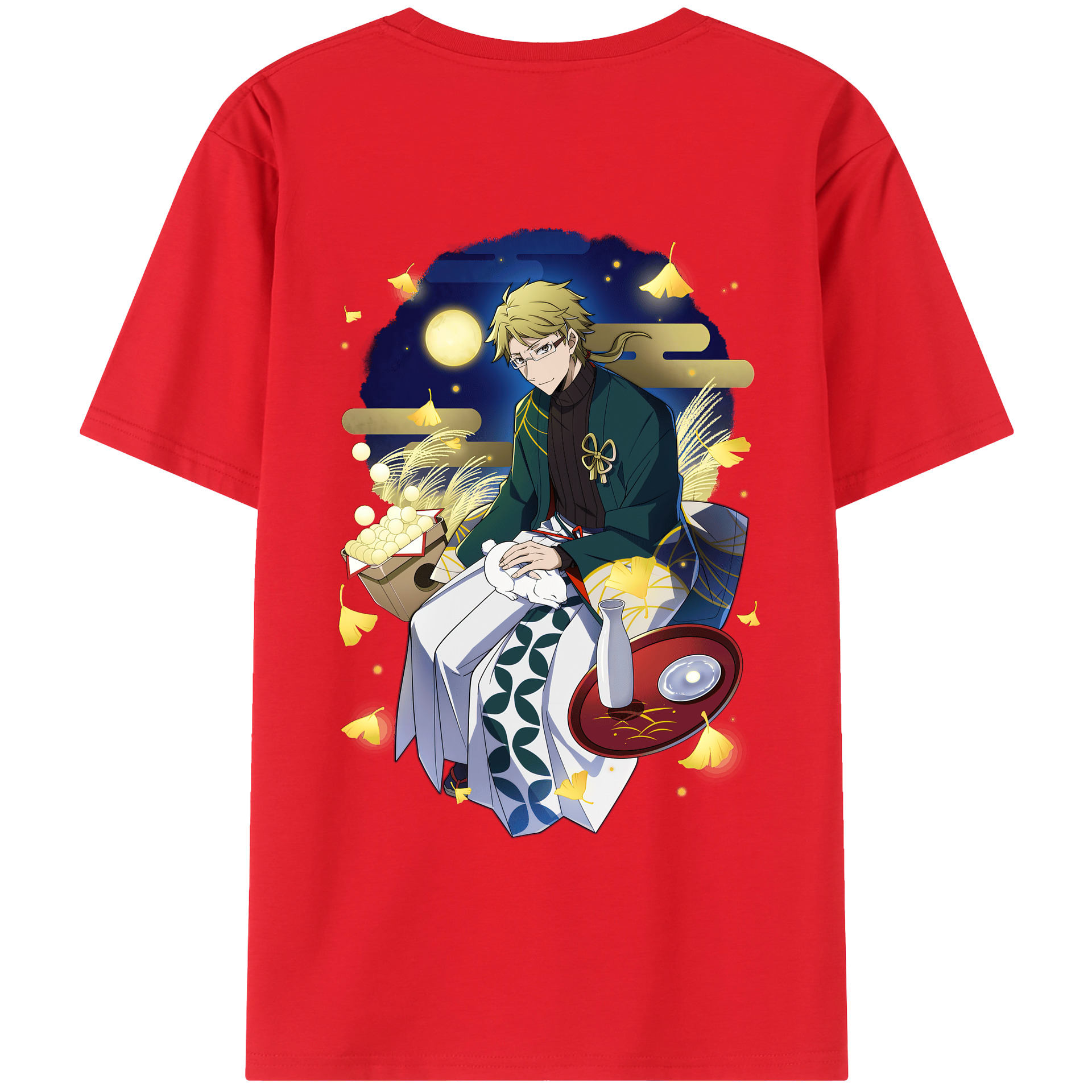 （画像用） 文豪ストレイドッグス Bungo Stray Dogs 綿100％ メンズ半袖Tシャツ（バックプリント） 通気性