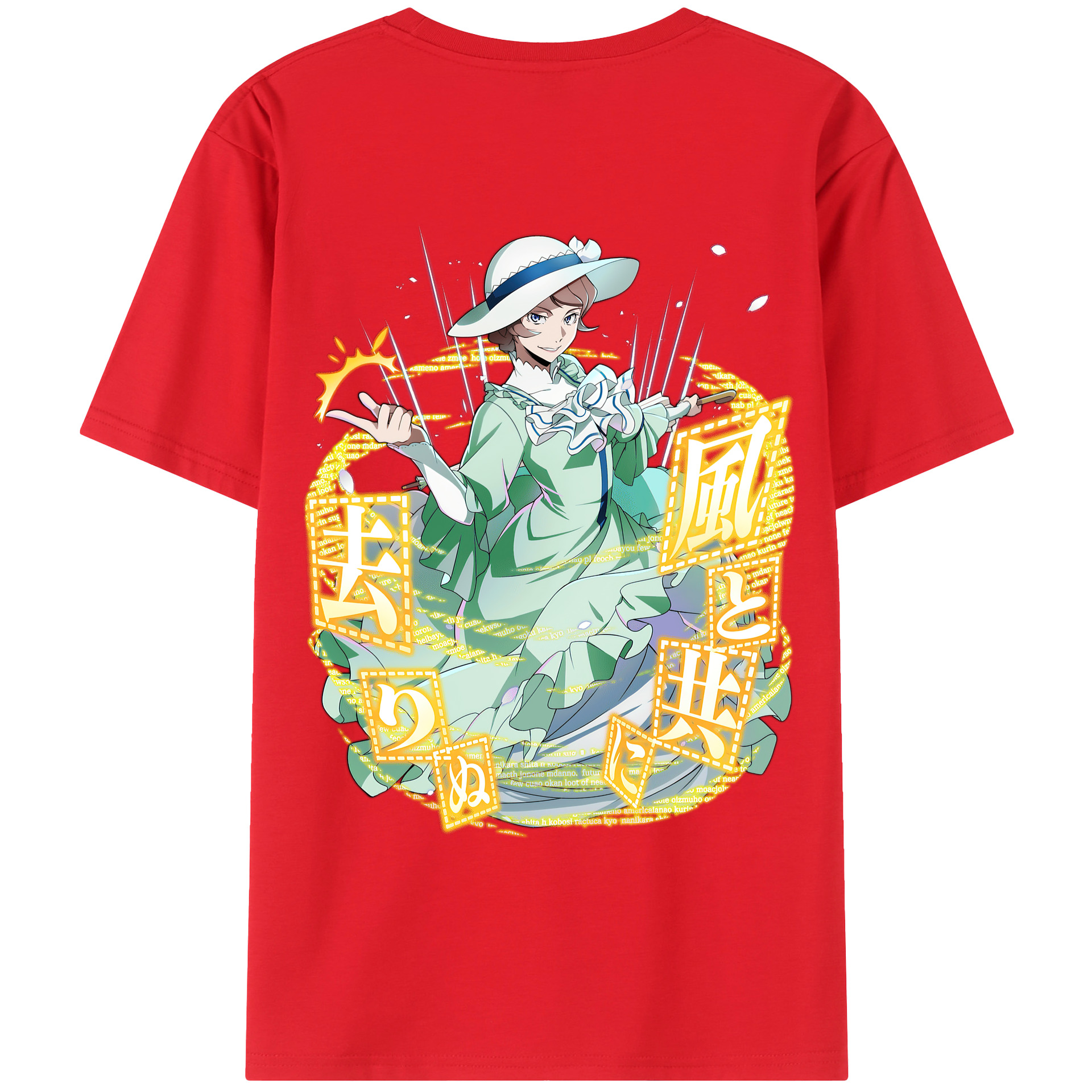 （画像用） 文豪ストレイドッグス Bungo Stray Dogs 綿100％ メンズ半袖Tシャツ（バックプリント） 通気性