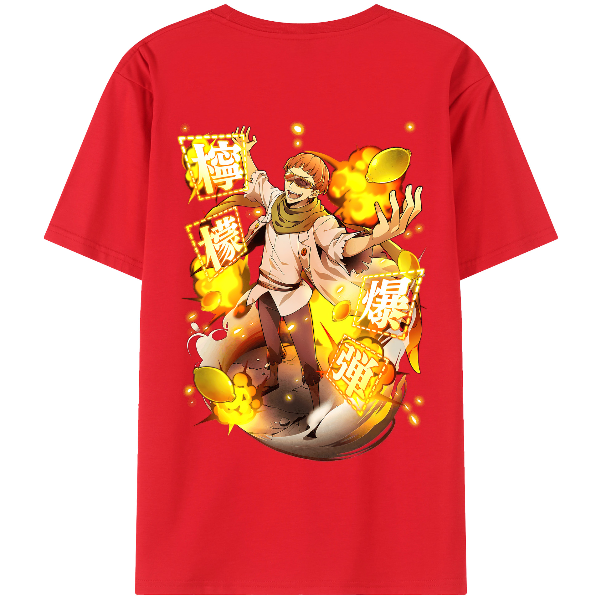 （画像用） 文豪ストレイドッグス Bungo Stray Dogs 綿100％ メンズ半袖Tシャツ（バックプリント） 通気性