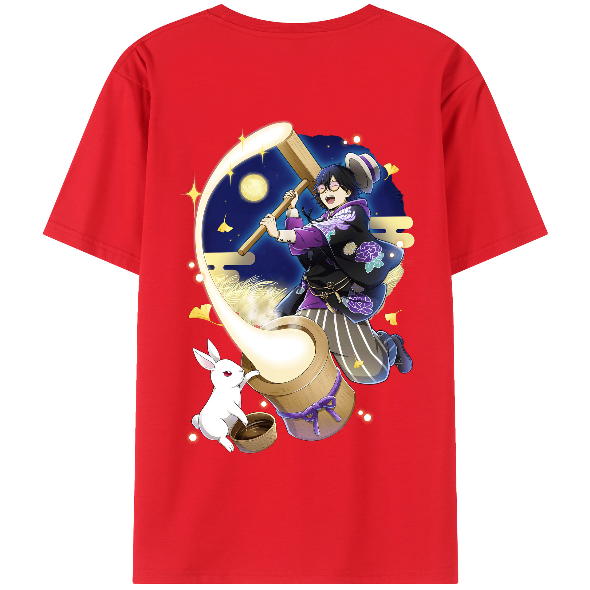 （画像用） 文豪ストレイドッグス Bungo Stray Dogs 綿100％ メンズ半袖Tシャツ（バックプリント） 通気性