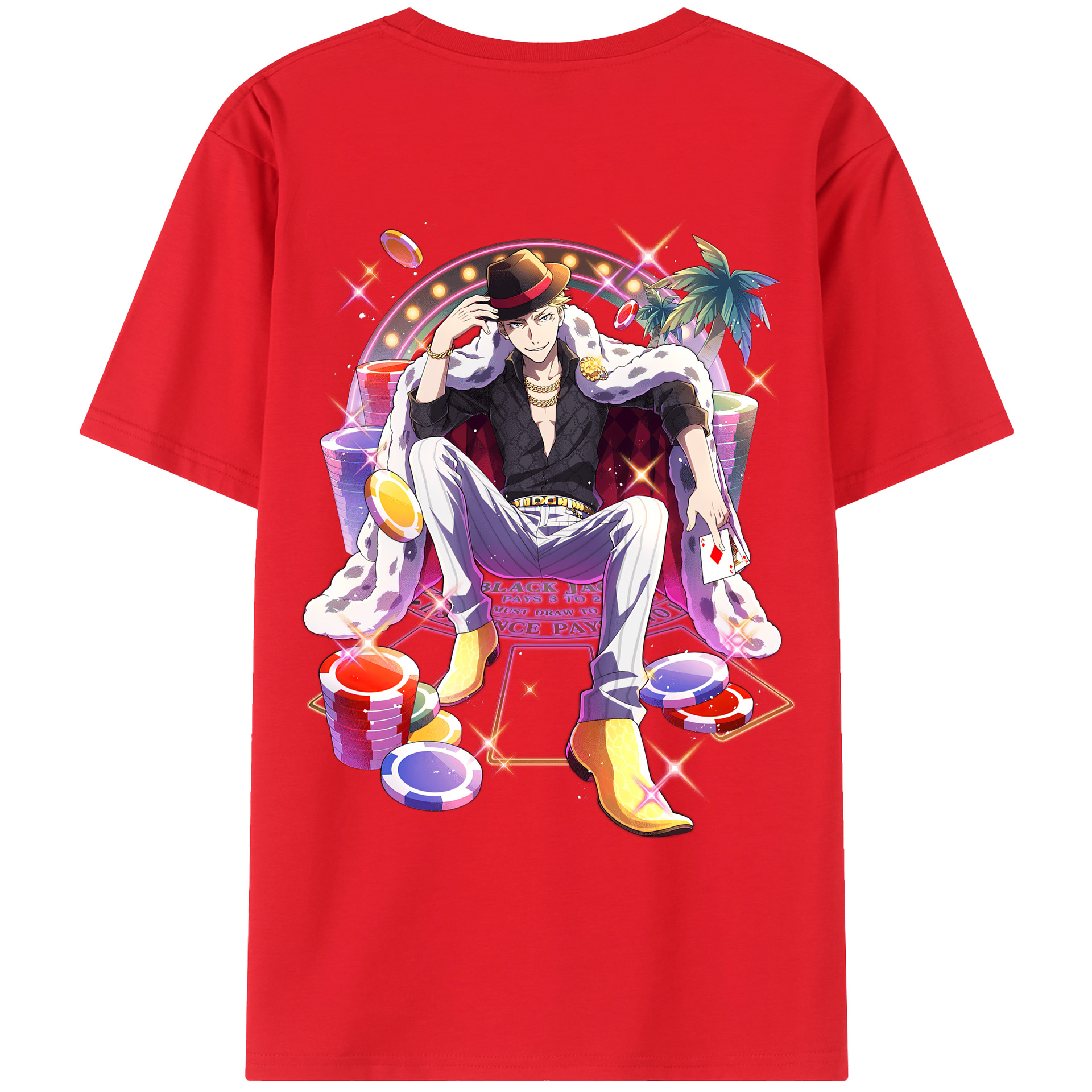 （画像用） 文豪ストレイドッグス Bungo Stray Dogs 綿100％ メンズ半袖Tシャツ（バックプリント） 通気性