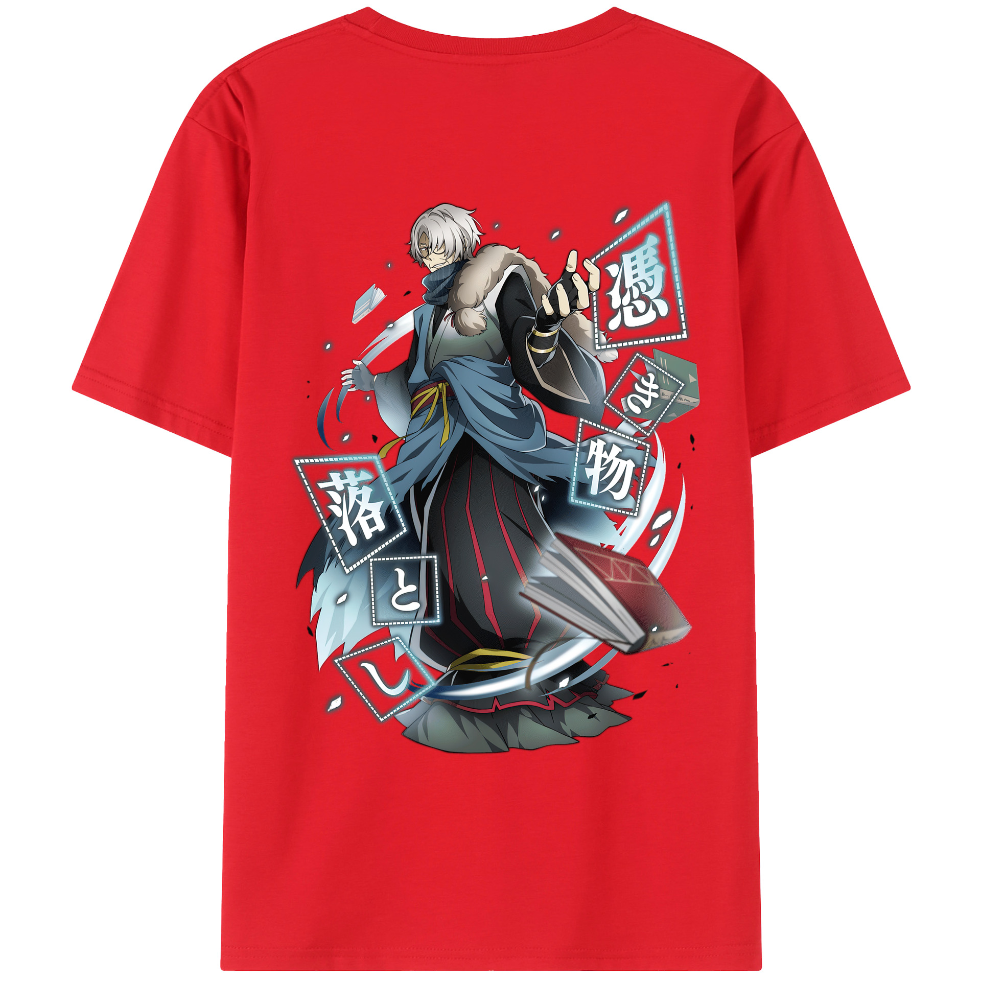 （画像用） 文豪ストレイドッグス Bungo Stray Dogs 綿100％ メンズ半袖Tシャツ（バックプリント） 通気性