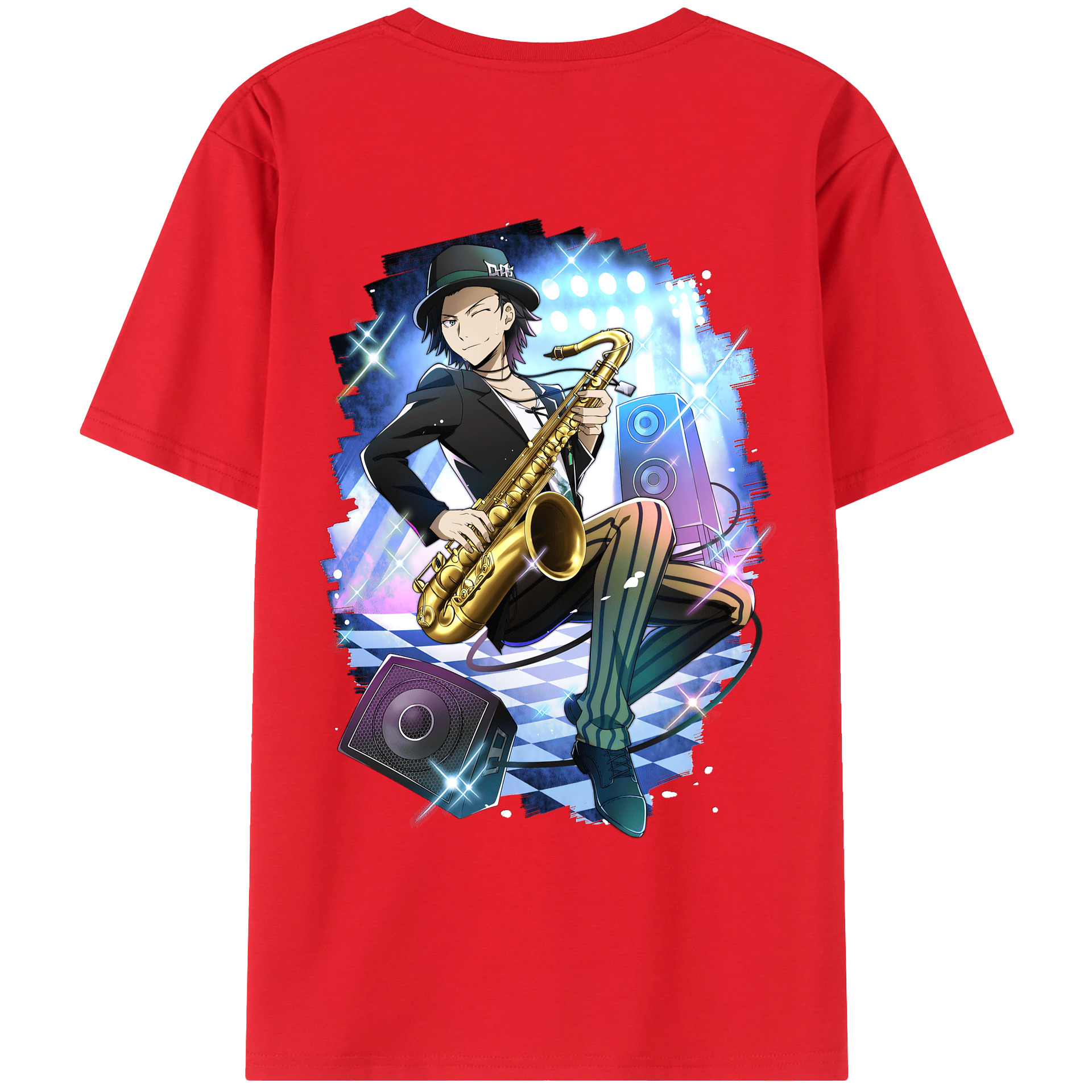 （画像用） 文豪ストレイドッグス Bungo Stray Dogs 綿100％ メンズ半袖Tシャツ（バックプリント） 通気性