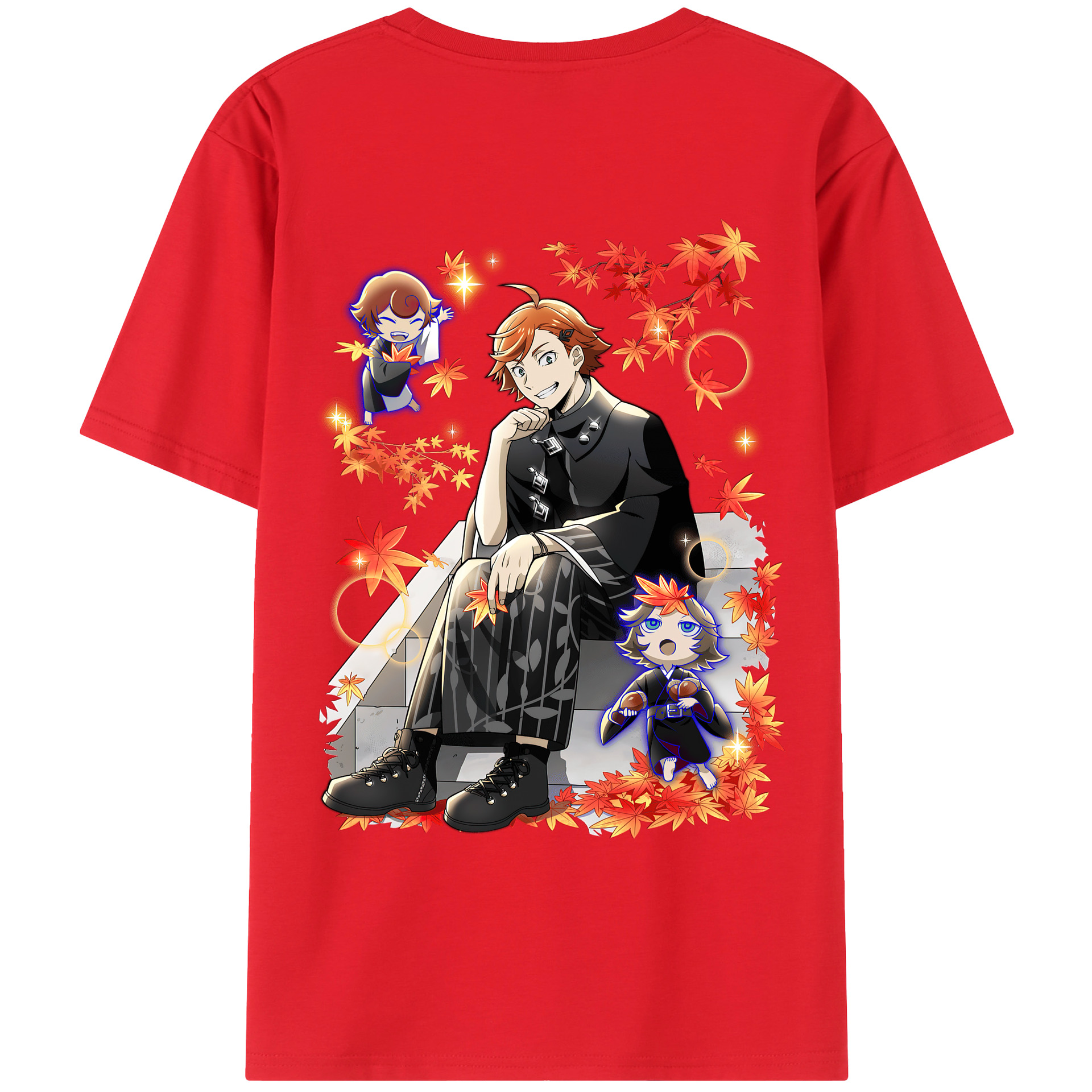 （画像用） 文豪ストレイドッグス Bungo Stray Dogs 綿100％ メンズ半袖Tシャツ（バックプリント） 通気性