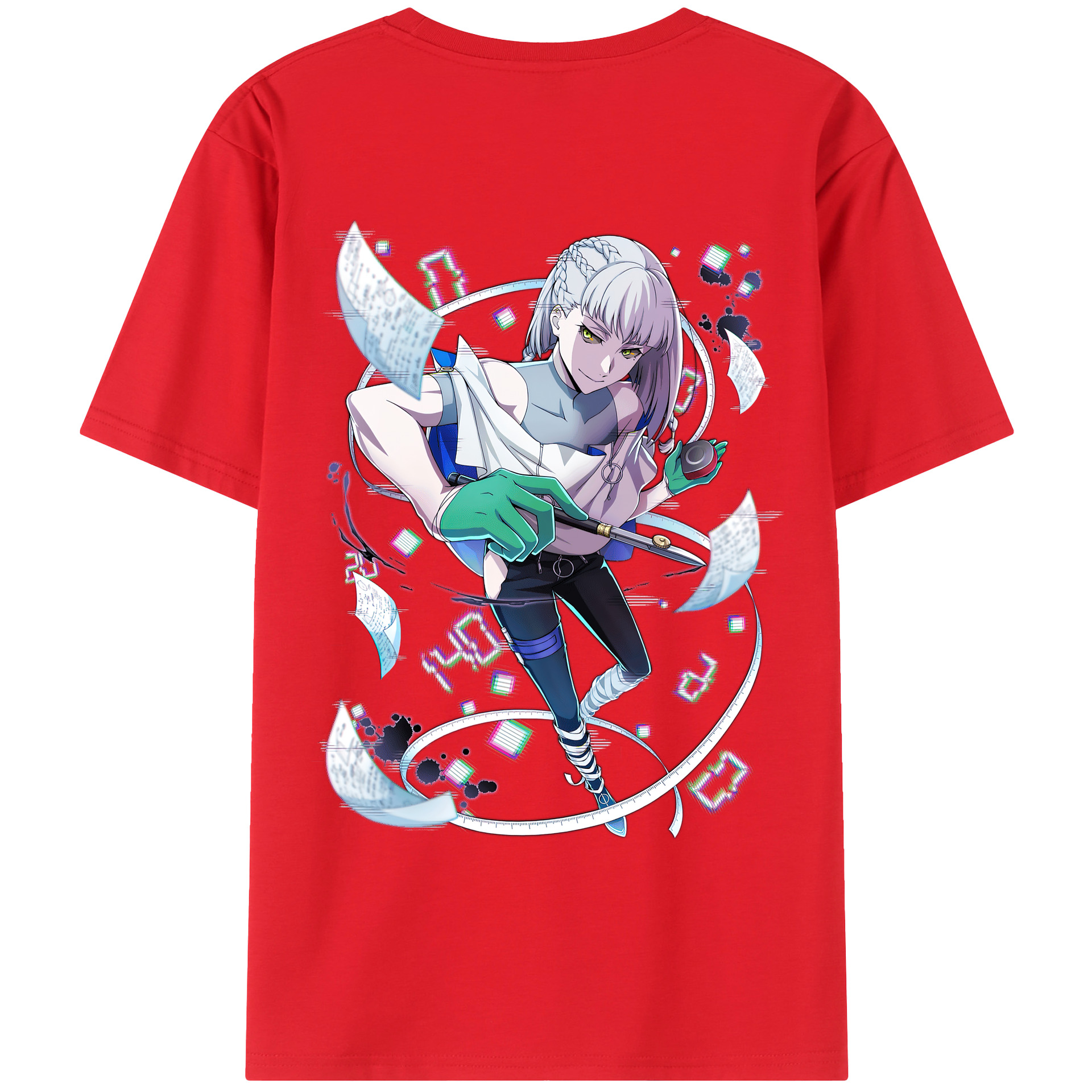 （画像用） 文豪ストレイドッグス Bungo Stray Dogs 綿100％ メンズ半袖Tシャツ（バックプリント） 通気性