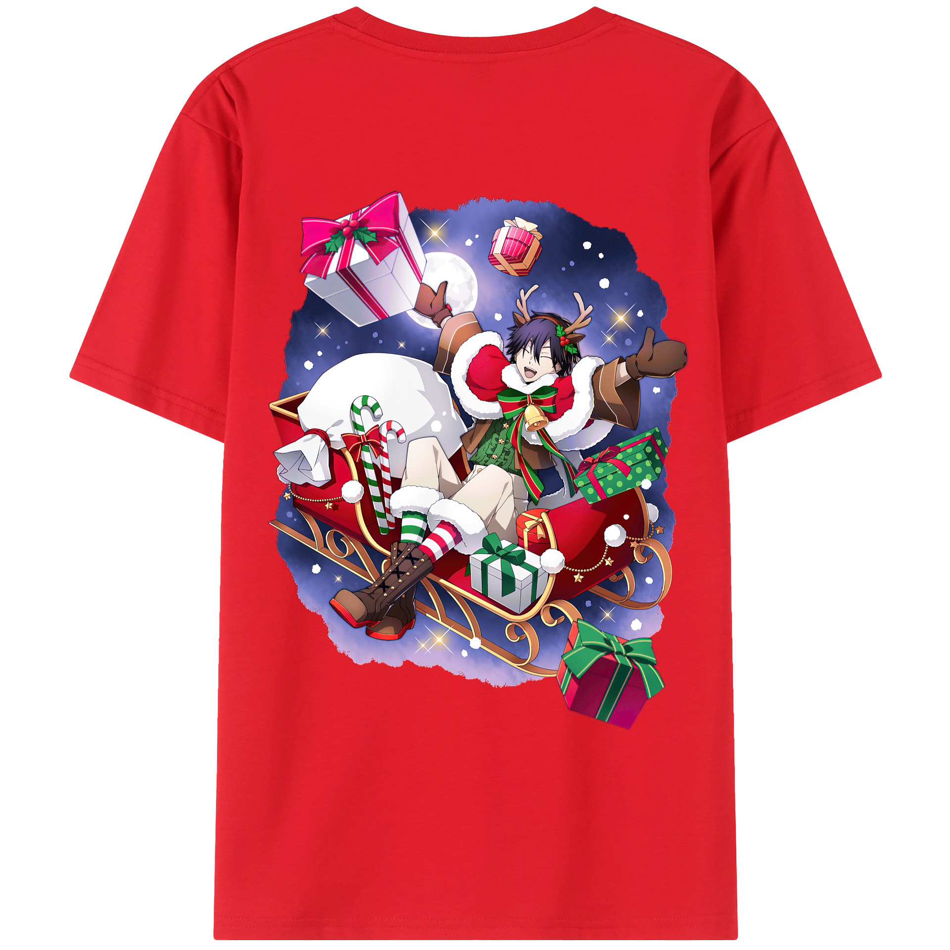 （画像用） 文豪ストレイドッグス Bungo Stray Dogs 綿100％ メンズ半袖Tシャツ（バックプリント） 通気性