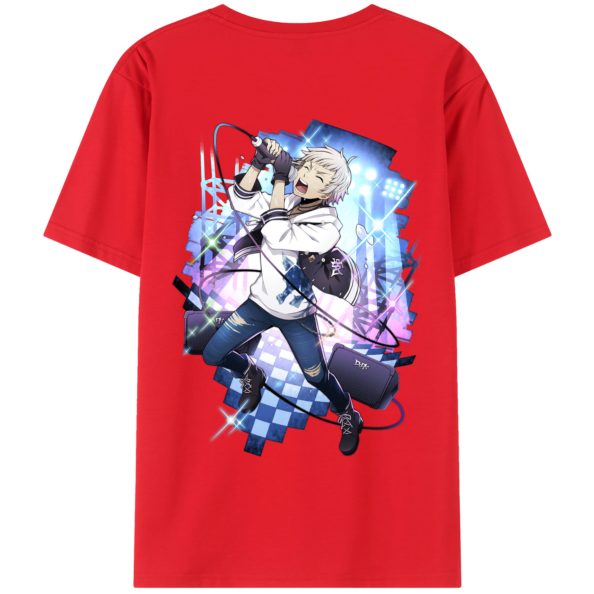 （画像用） 文豪ストレイドッグス Bungo Stray Dogs 綿100％ メンズ半袖Tシャツ（バックプリント） 通気性