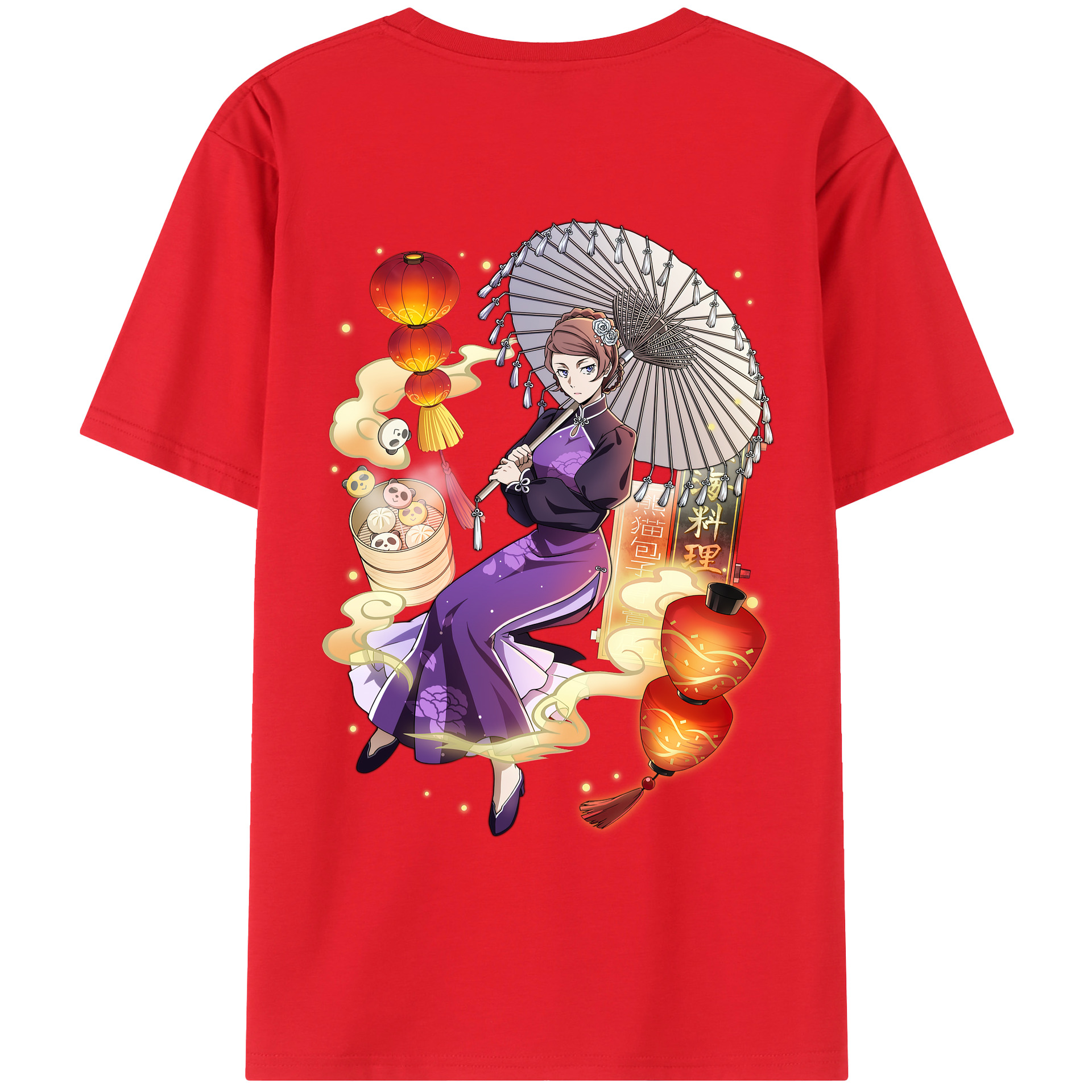 （画像用） 文豪ストレイドッグス Bungo Stray Dogs 綿100％ メンズ半袖Tシャツ（バックプリント） 通気性