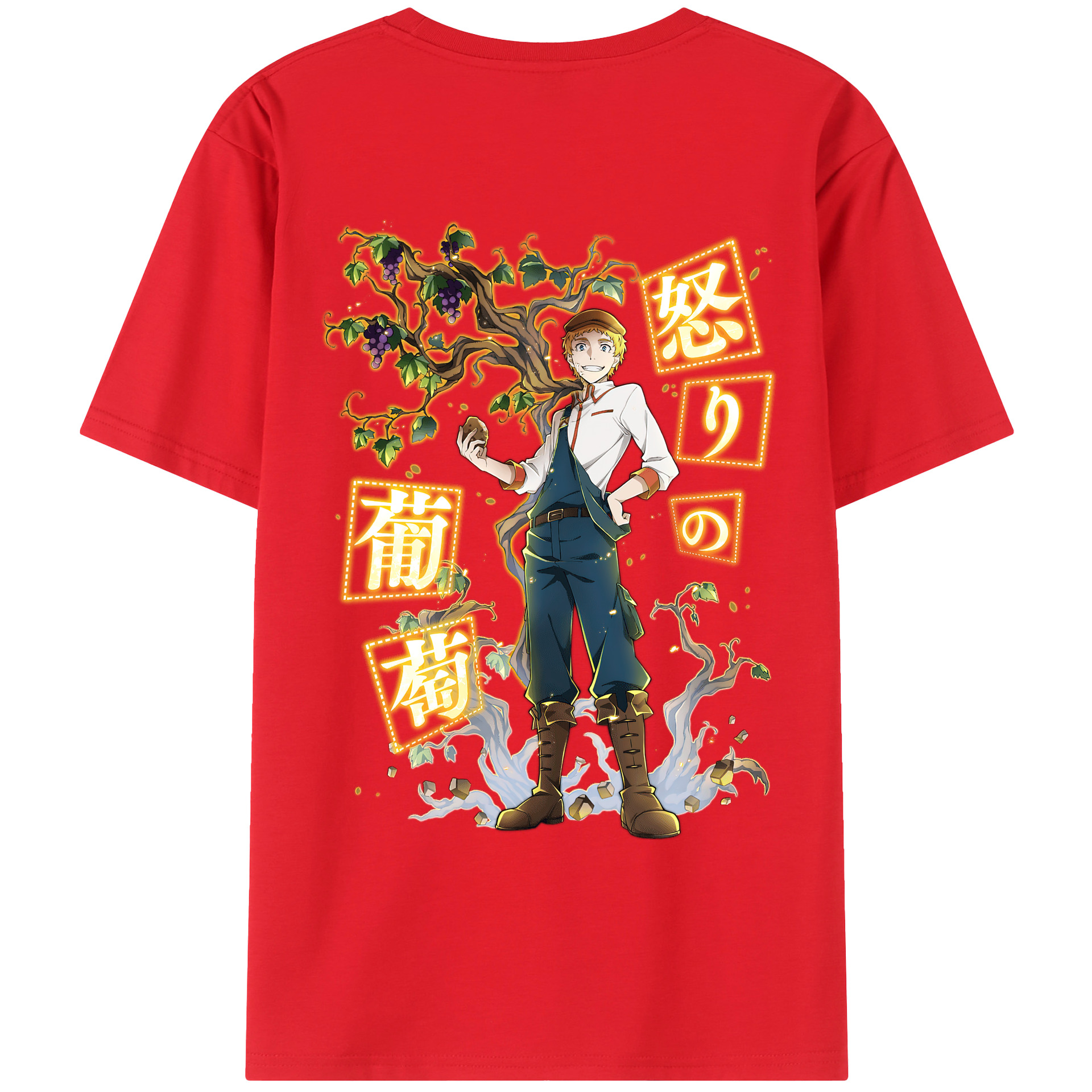 （画像用） 文豪ストレイドッグス Bungo Stray Dogs 綿100％ メンズ半袖Tシャツ（バックプリント） 通気性
