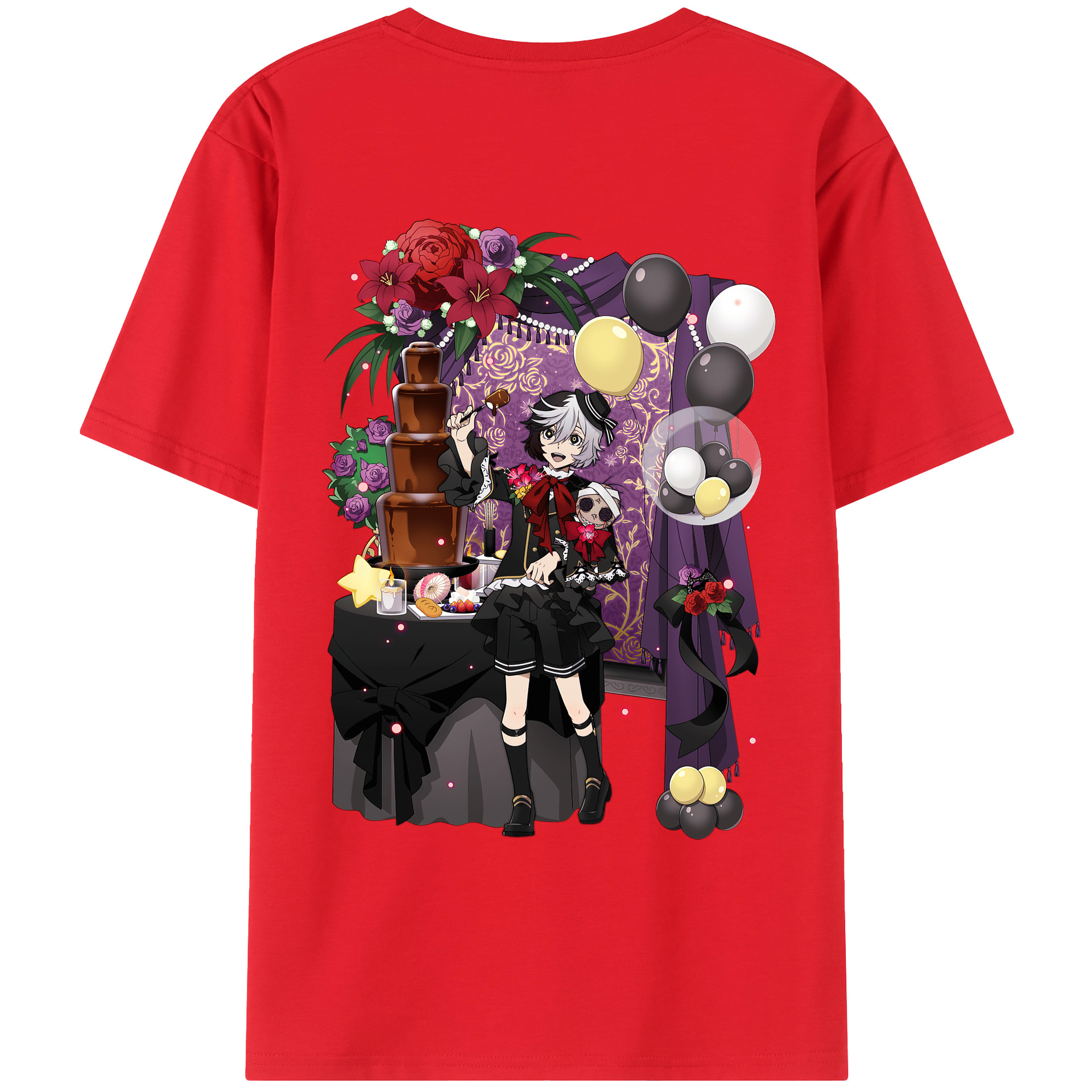 （画像用） 文豪ストレイドッグス Bungo Stray Dogs 綿100％ メンズ半袖Tシャツ（バックプリント） 通気性